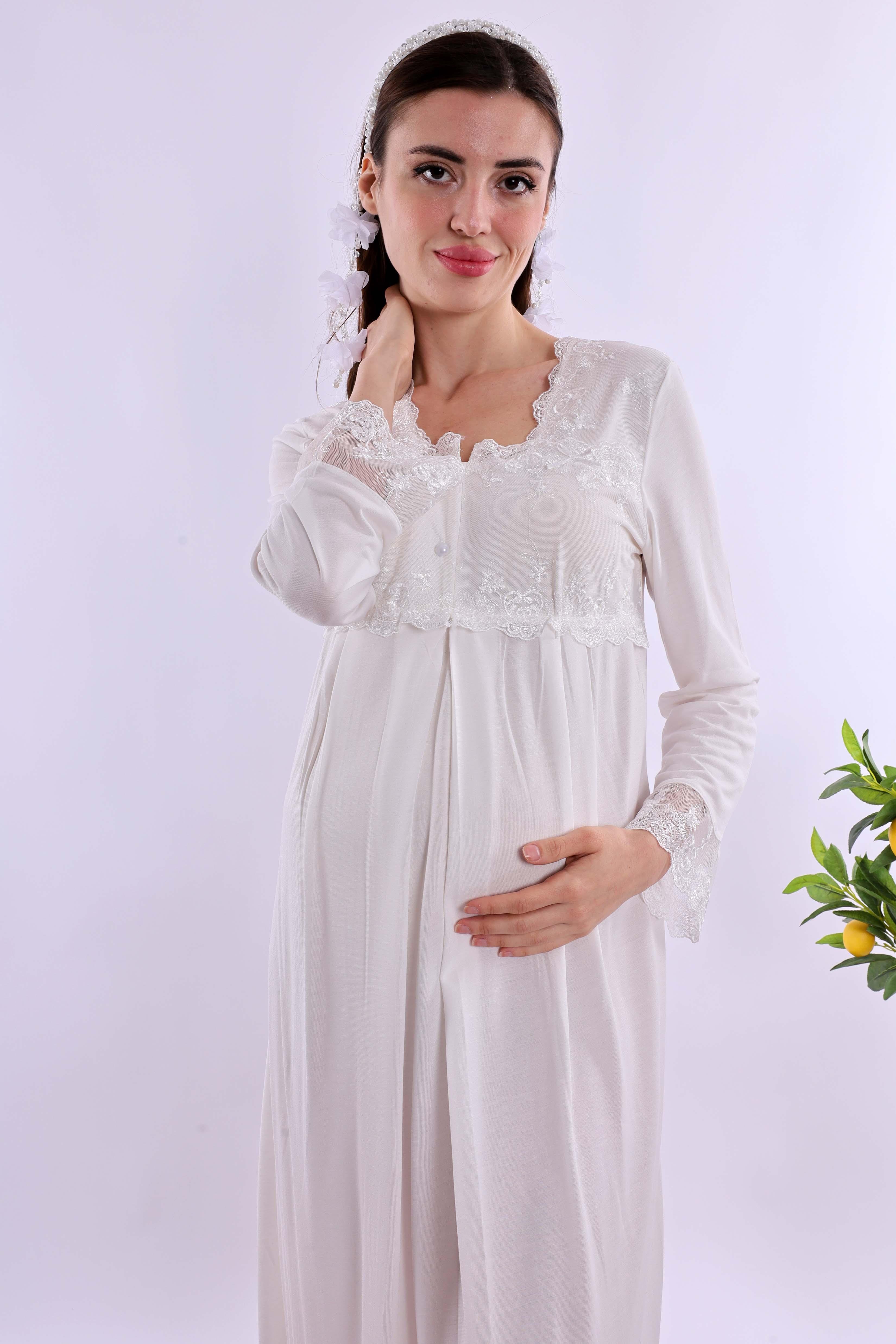 Effortt Ekru Tesettürlü Hamile Lohusa Set BYL2T24052