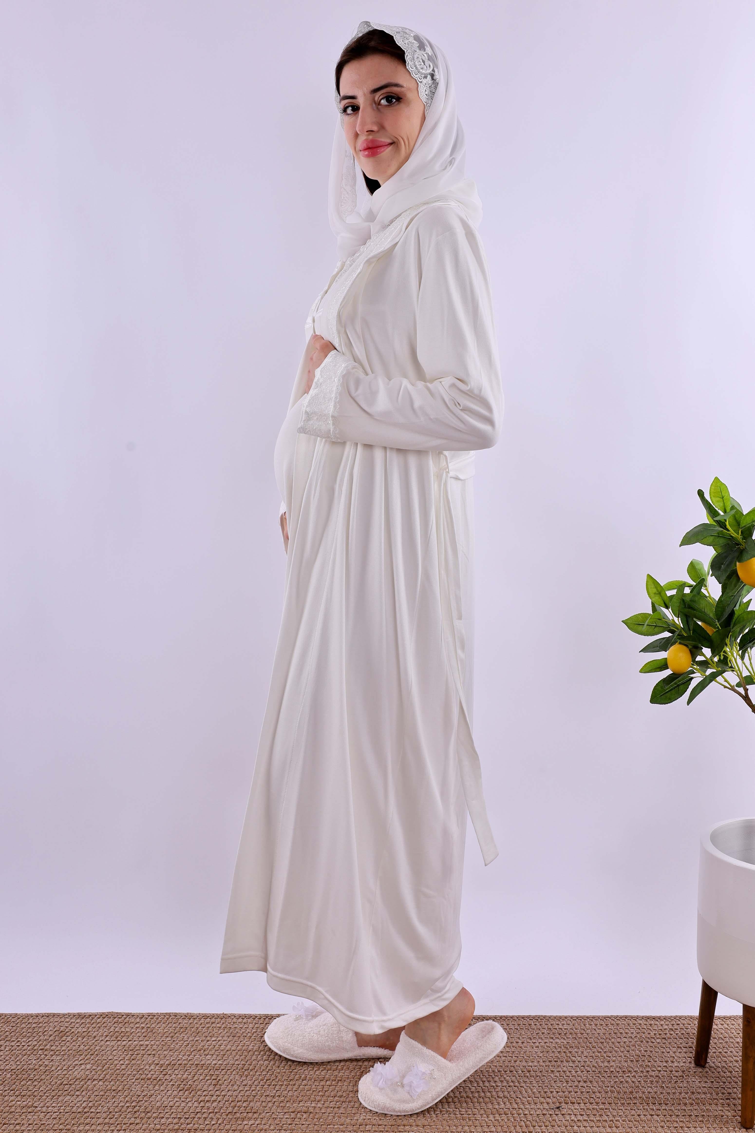 Effortt Ekru Tesettürlü Hamile Lohusa Set BYL2T40362