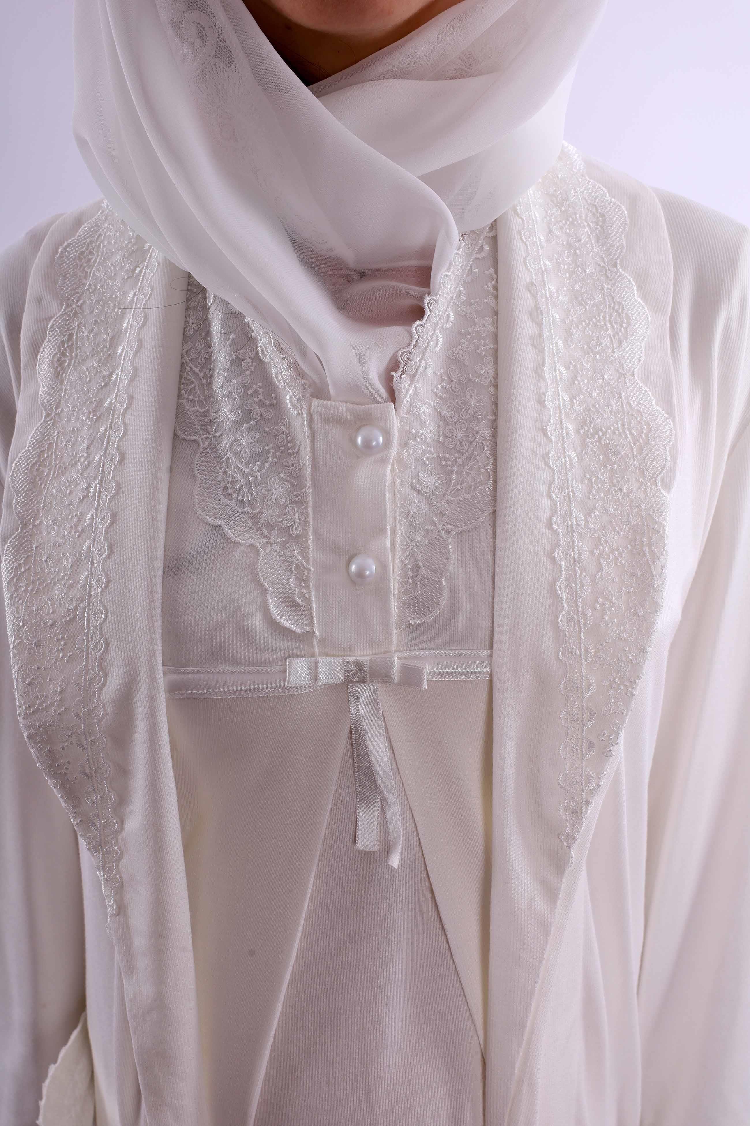 Effortt Ekru Tesettürlü Hamile Lohusa Set BYL2T40362