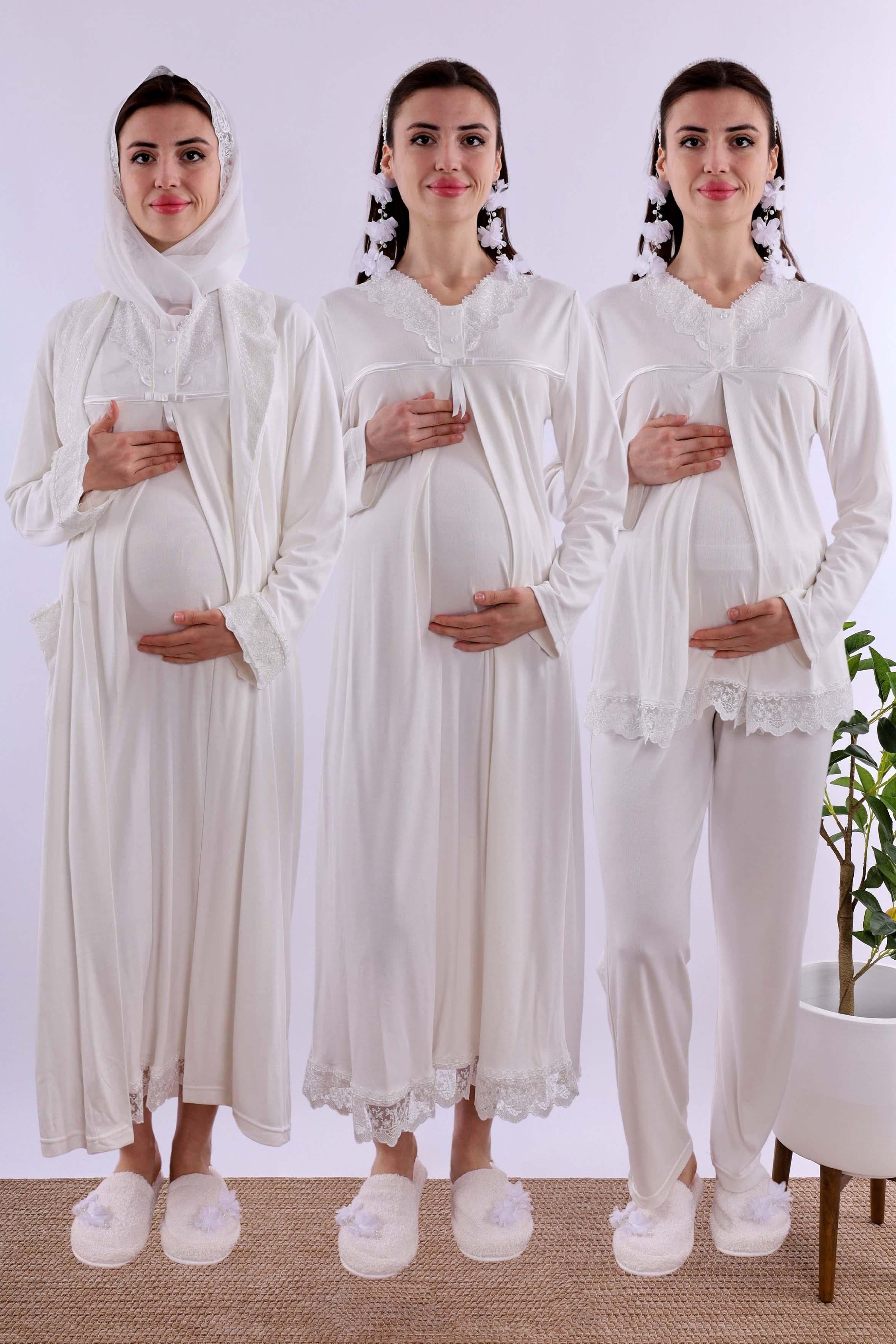 Effortt Ekru Tesettürlü Hamile Lohusa Set BYL2T40362