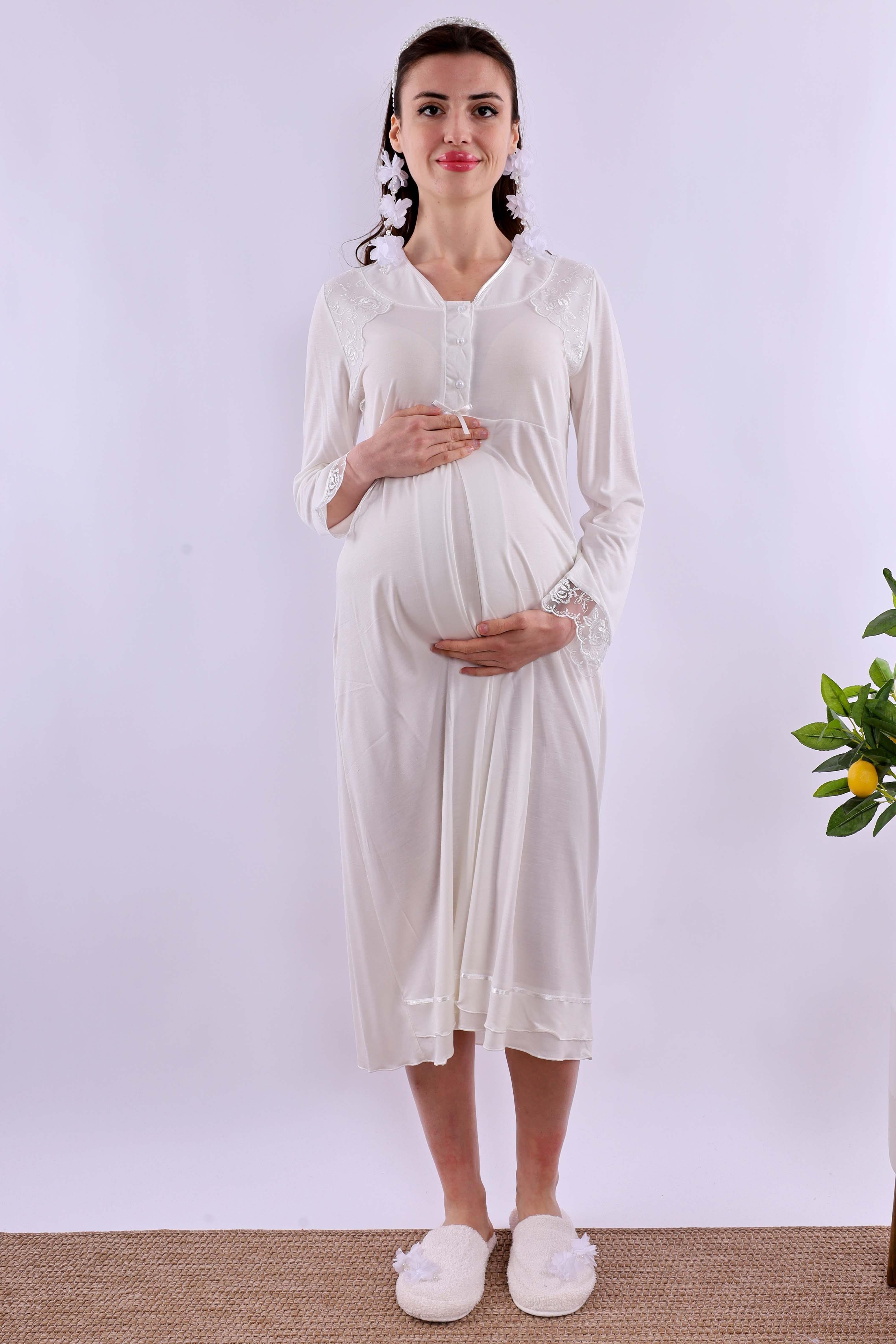 Effortt Ekru Tesettürlü Hamile Lohusa Set BYL2T24262