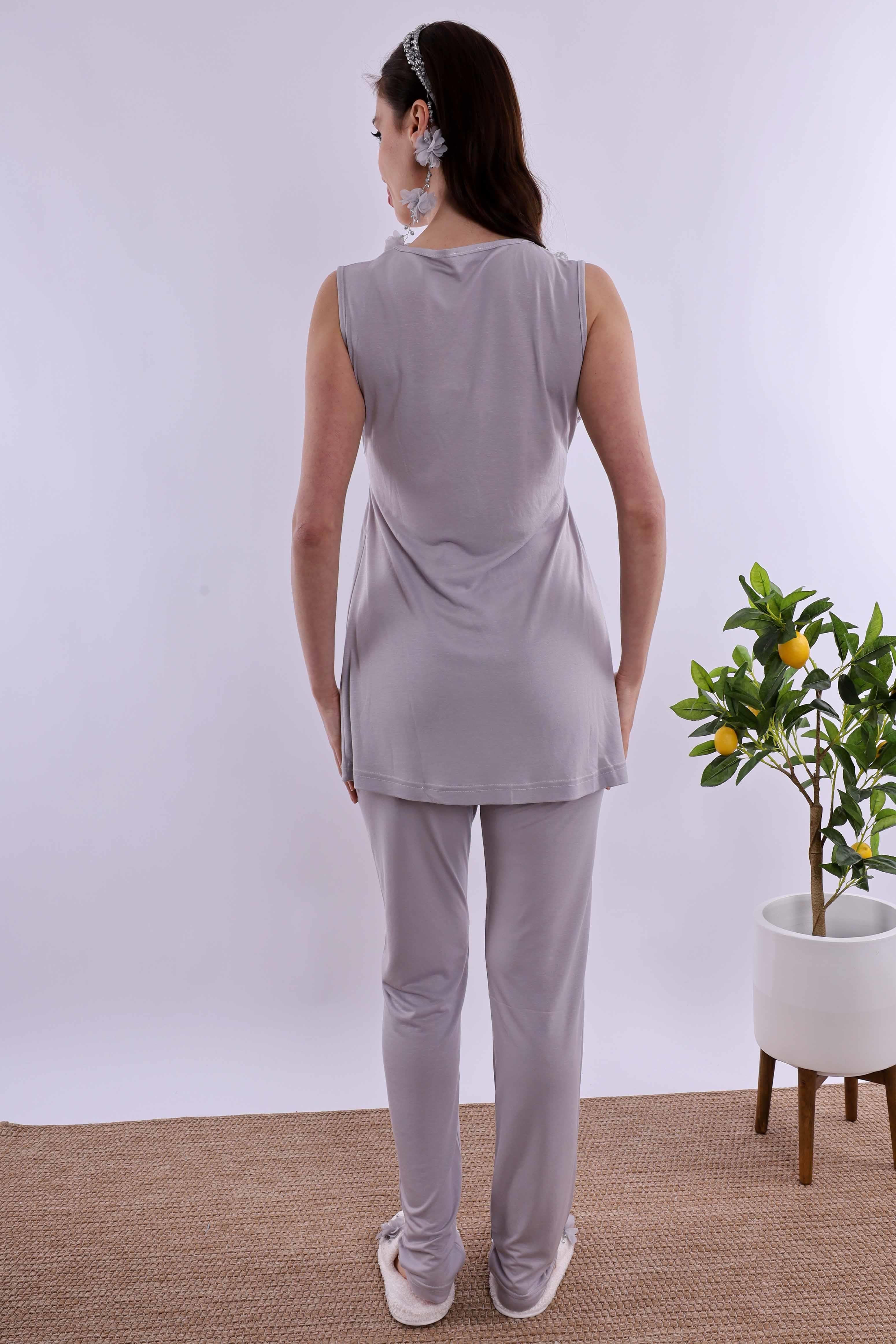 Effortt Gri Hamile Lohusa Set BYL280362