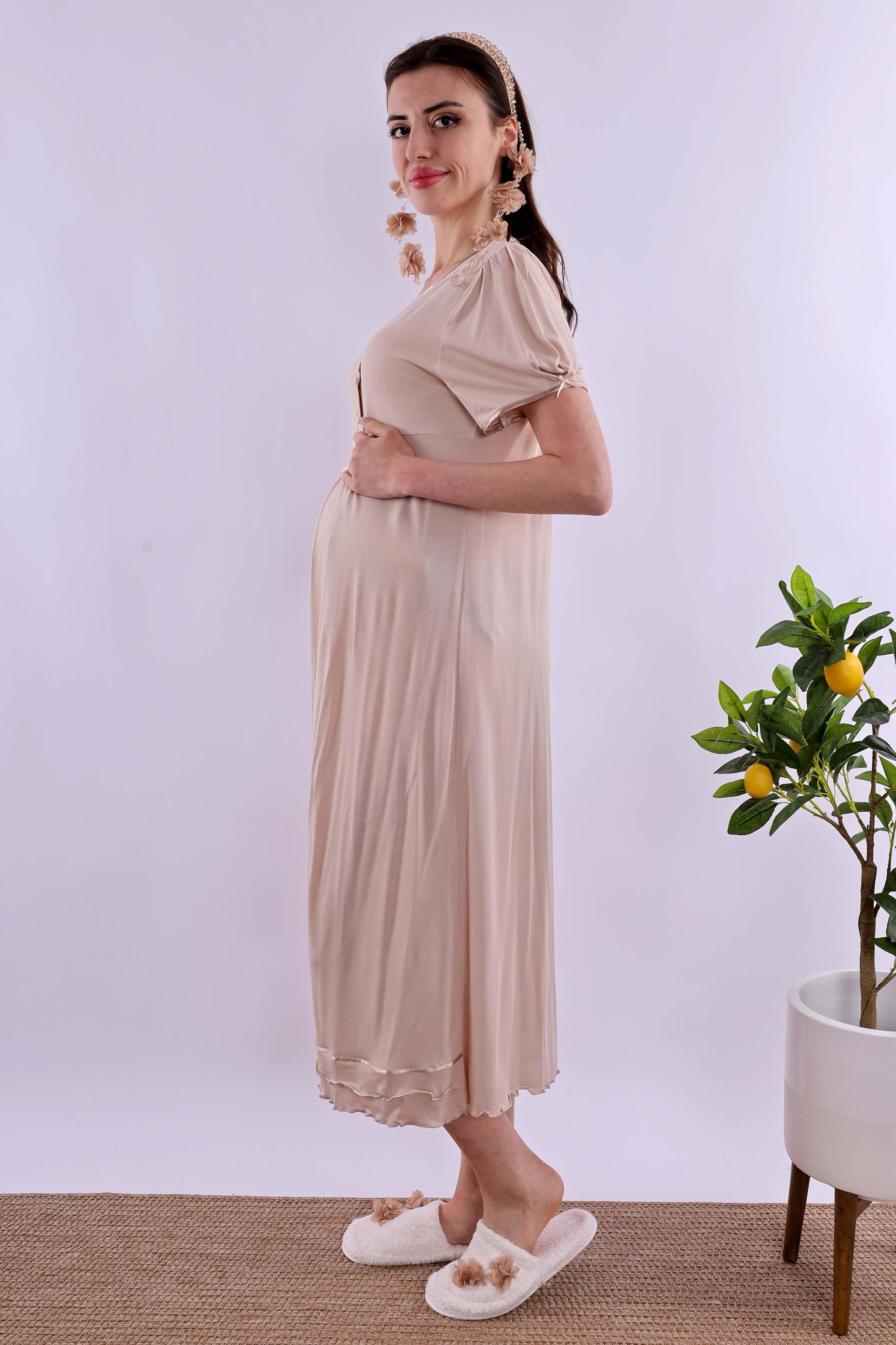 Effortt Kahverengi Hamile Lohusa Gecelik BYL280232