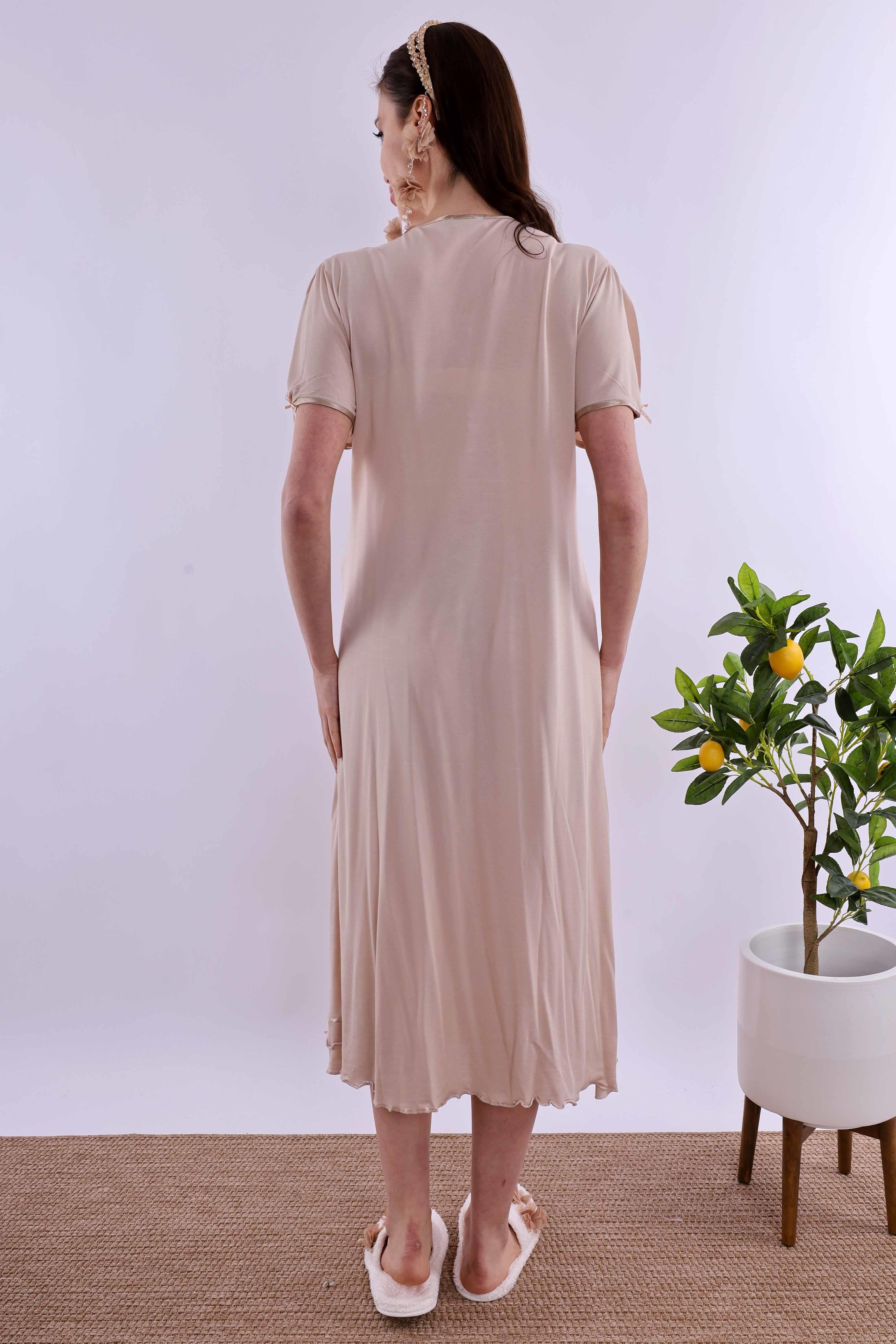 Effortt Kahverengi Hamile Lohusa Gecelik BYL280232