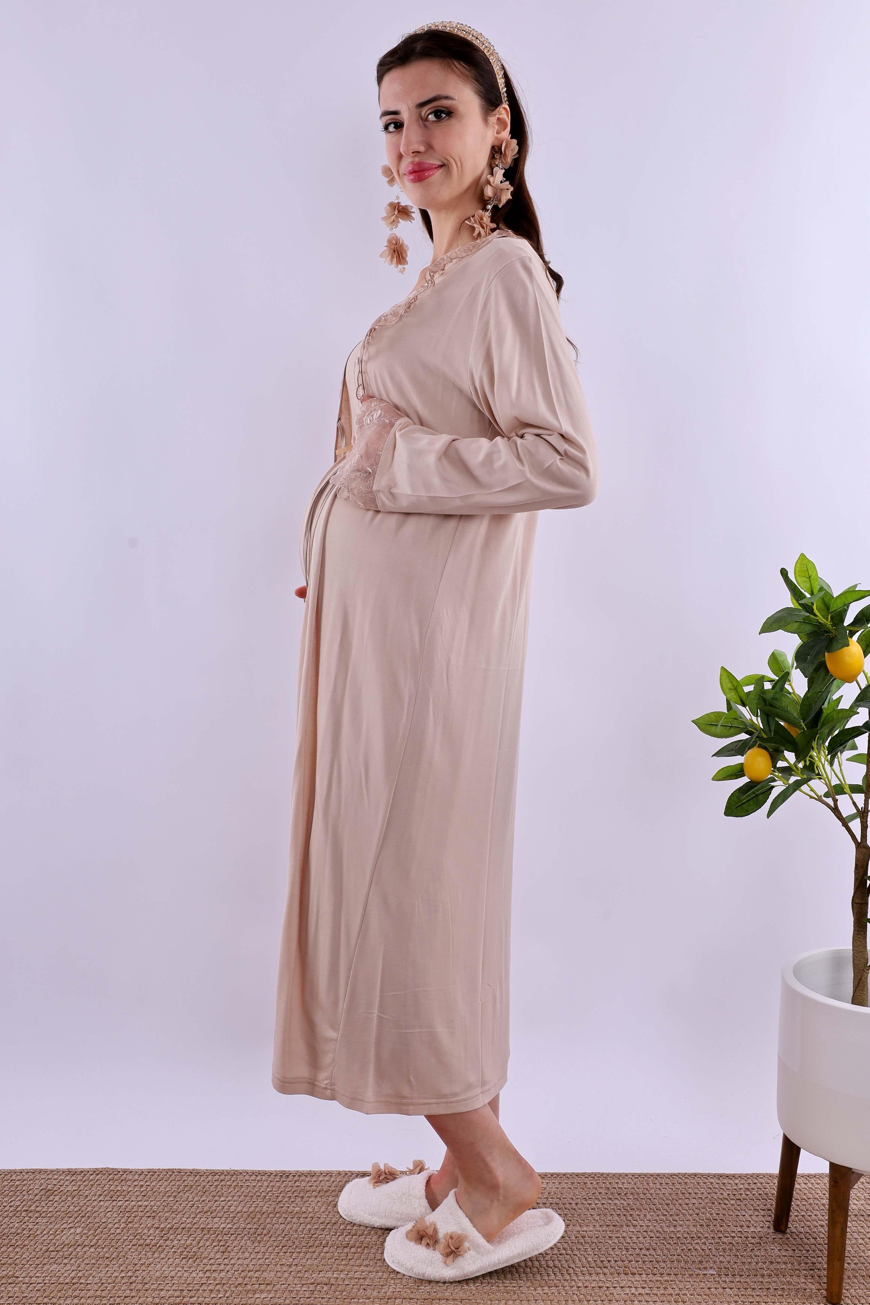 Effortt Kahverengi Hamile Lohusa Set BYL280262