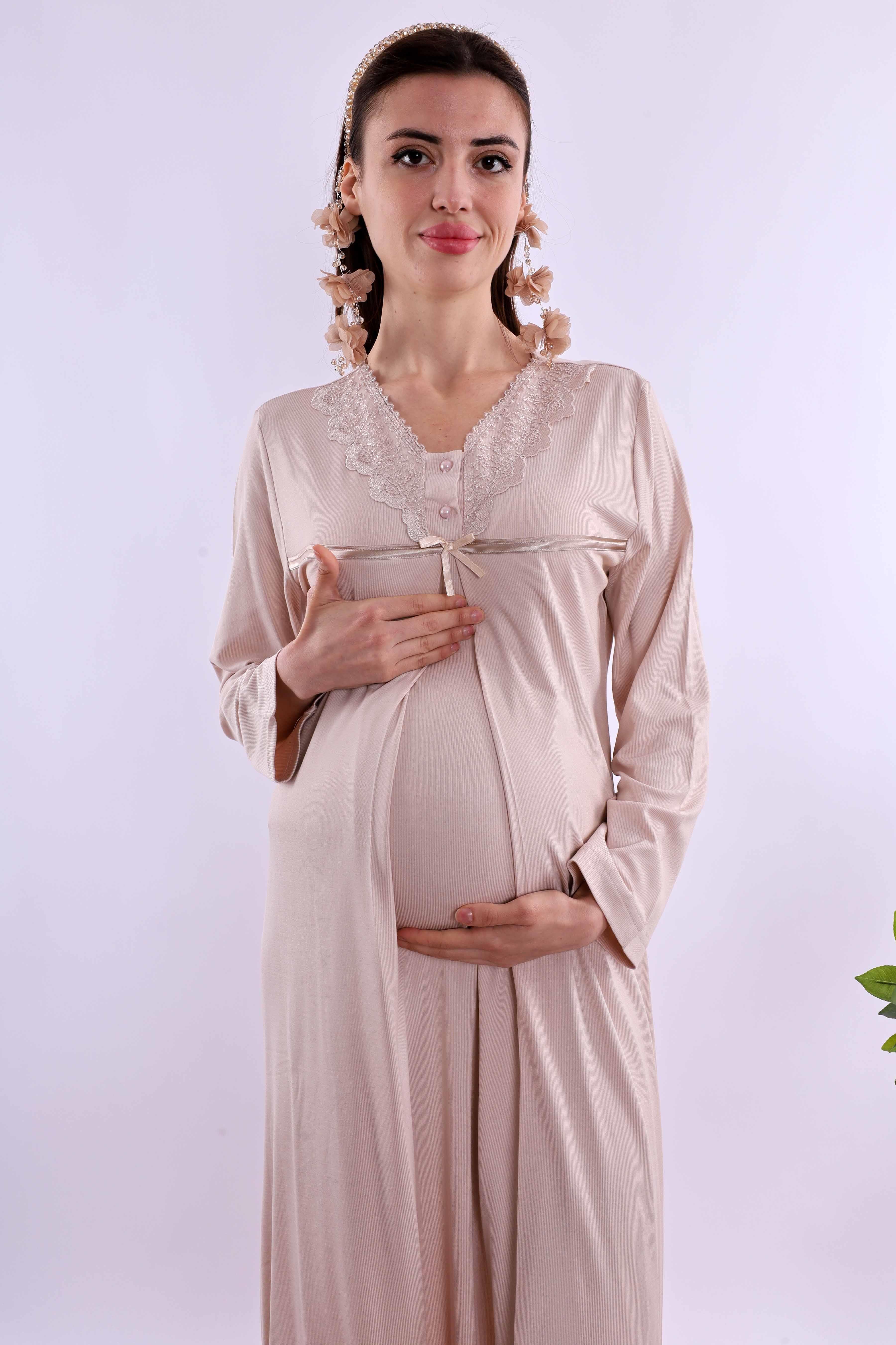 Effortt Kahverengi Hamile Lohusa Set BYL240362