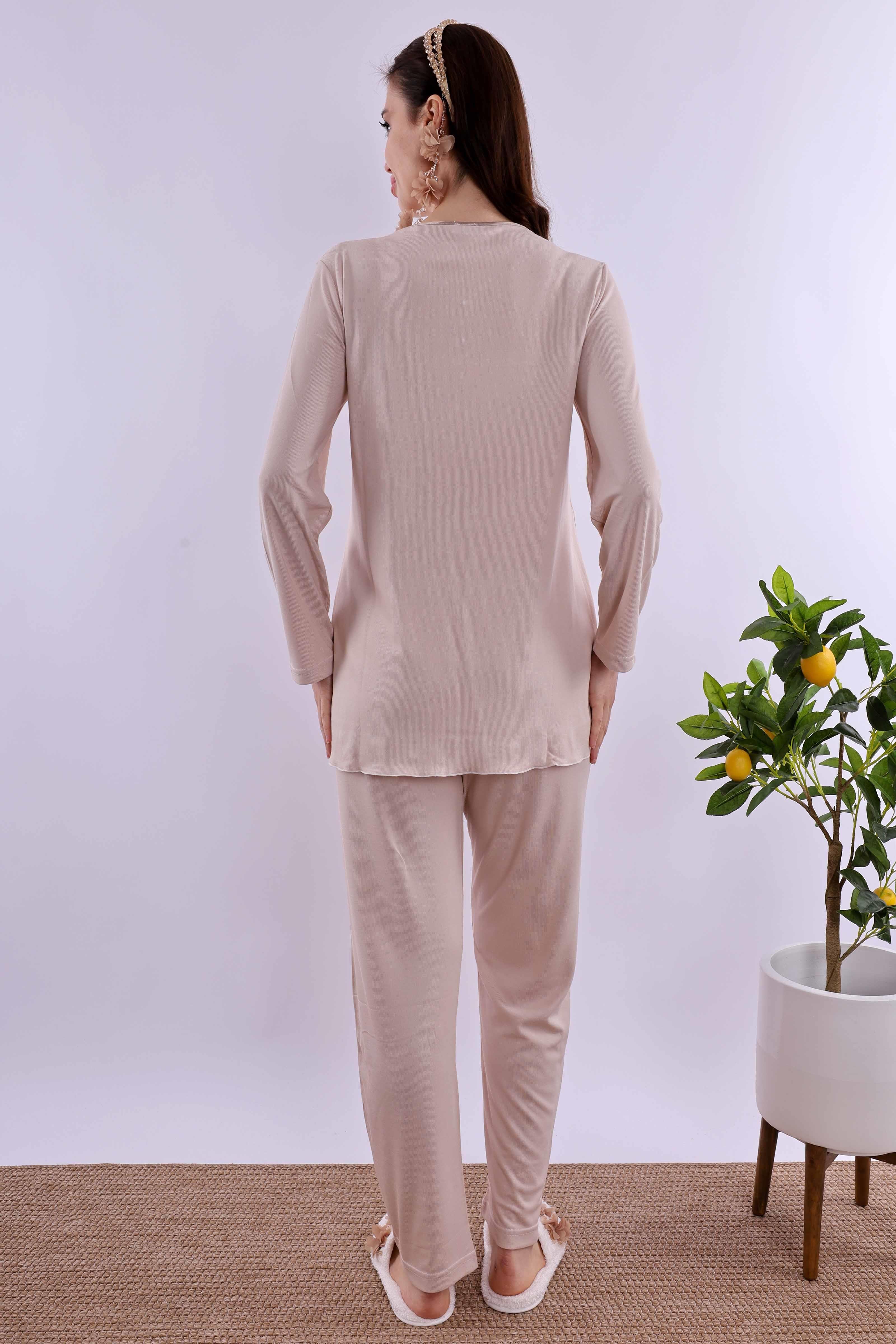 Effortt Kahverengi Hamile Lohusa Set BYL240362