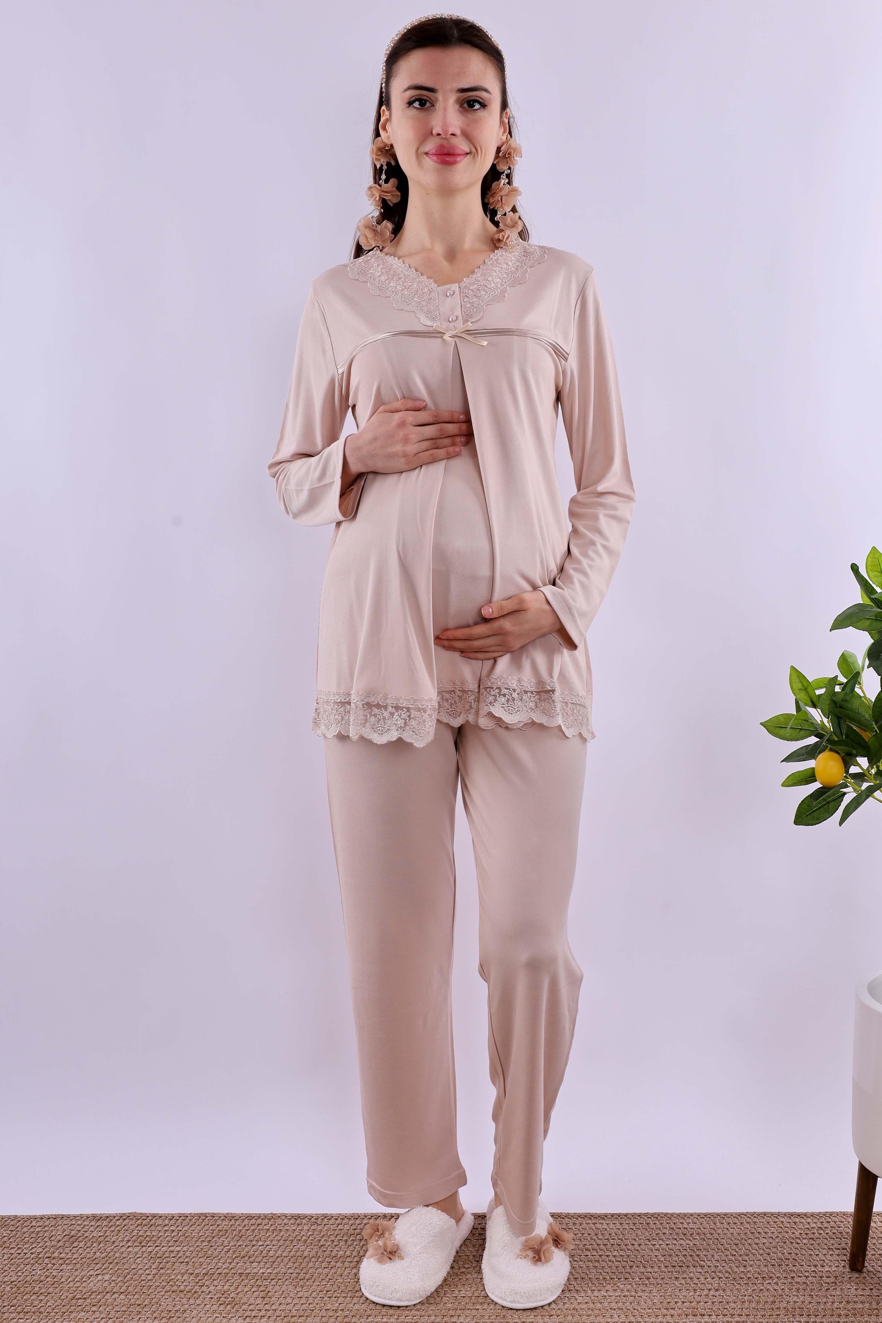 Effortt Kahverengi Hamile Lohusa Set BYL240362