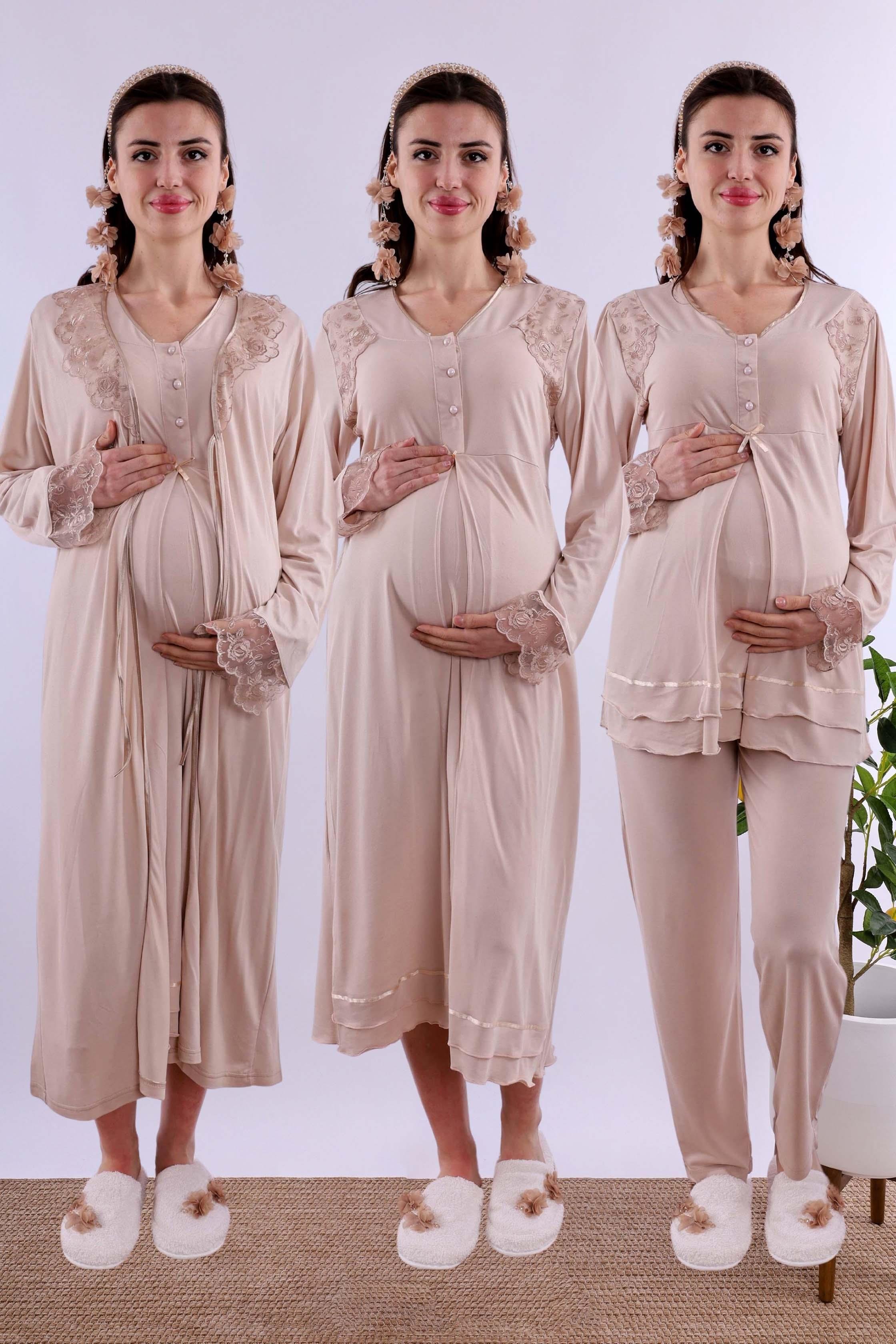 Effortt Kahverengi Hamile Lohusa Set BYL224262