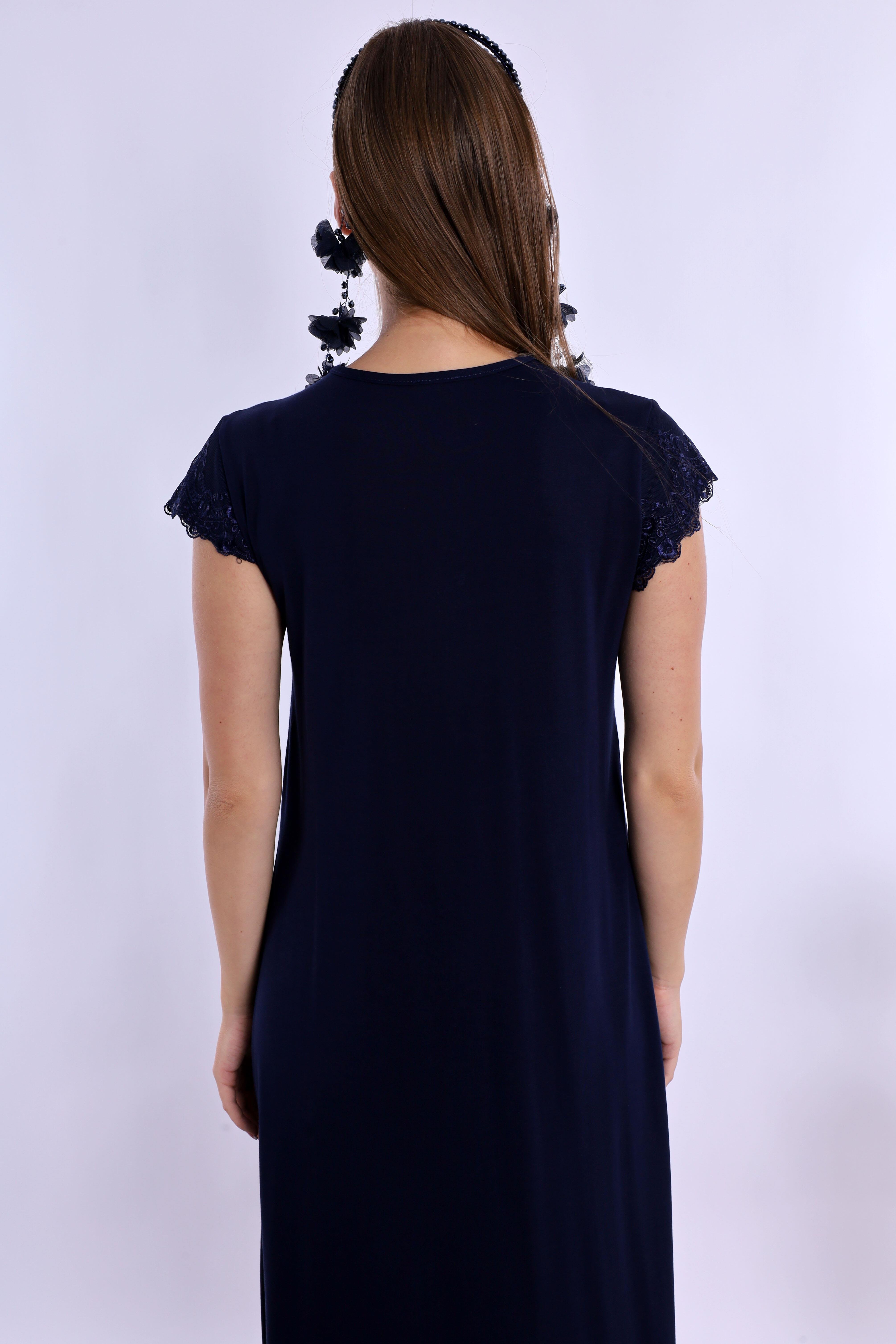 Effortt Lacivert Dantelli Hamile Lohusa Gecelik 250132