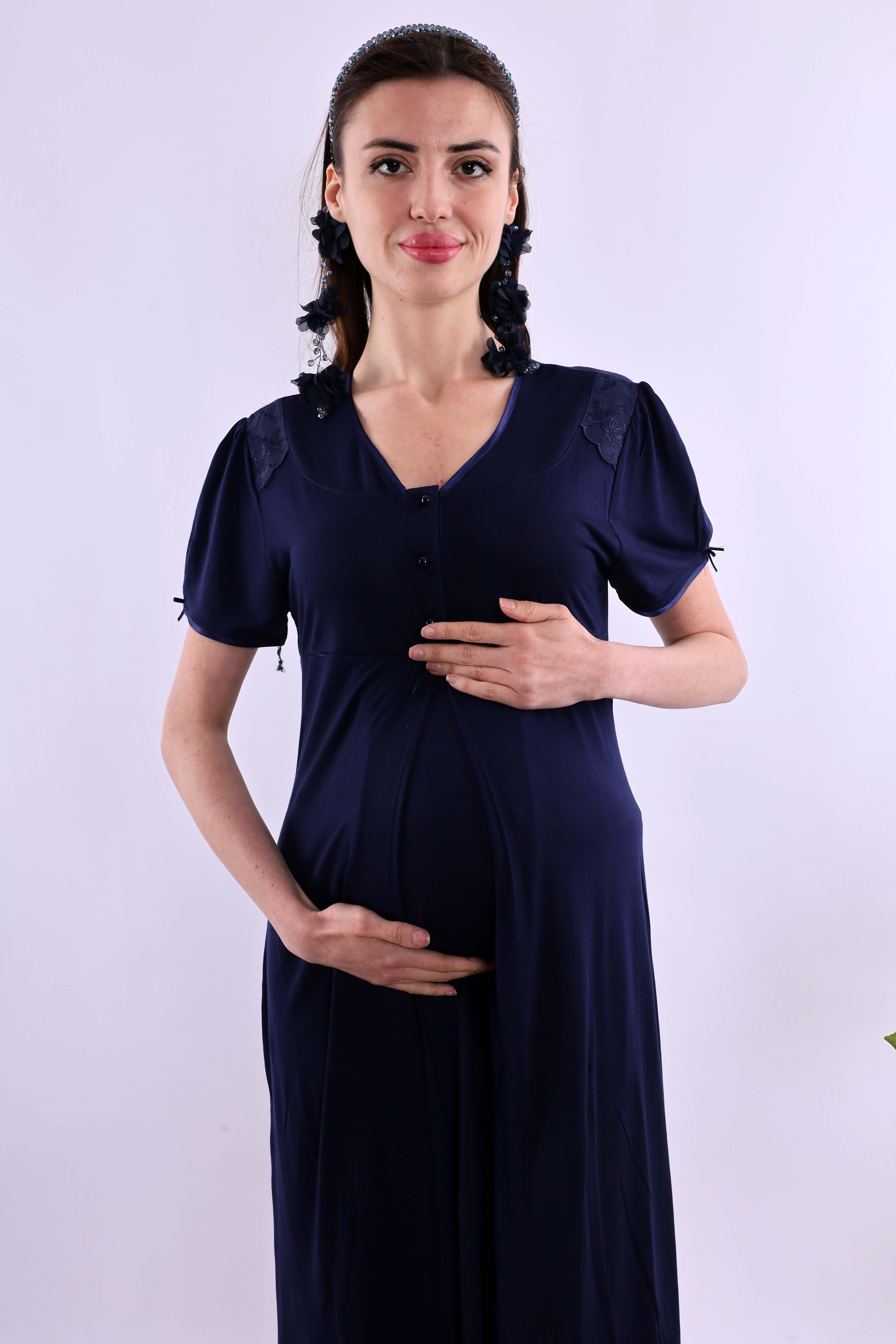 Effortt Lacivert Hamile Lohusa Gecelik BYL280232