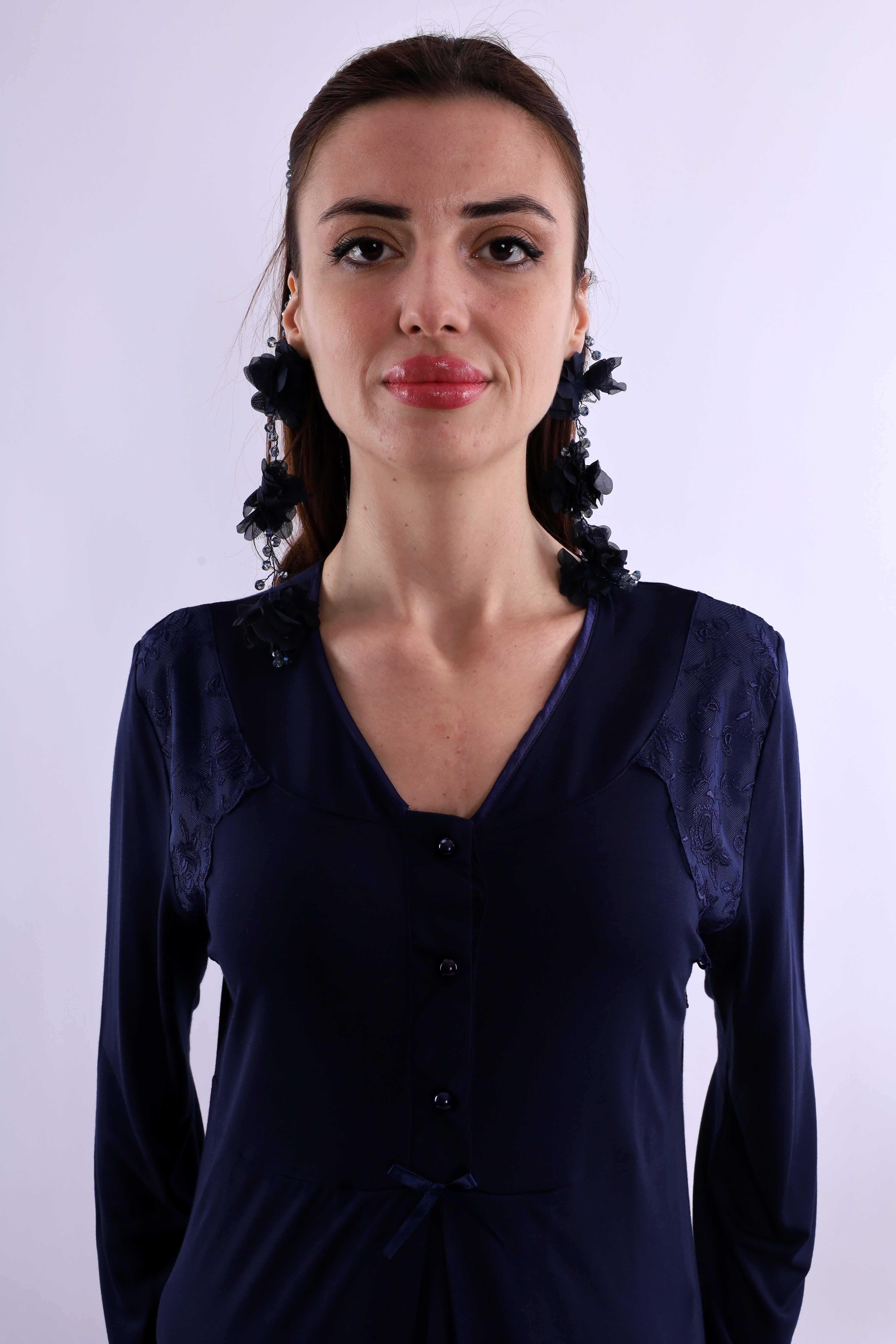 Effortt Lacivert Hamile Lohusa Gecelik BYL224232