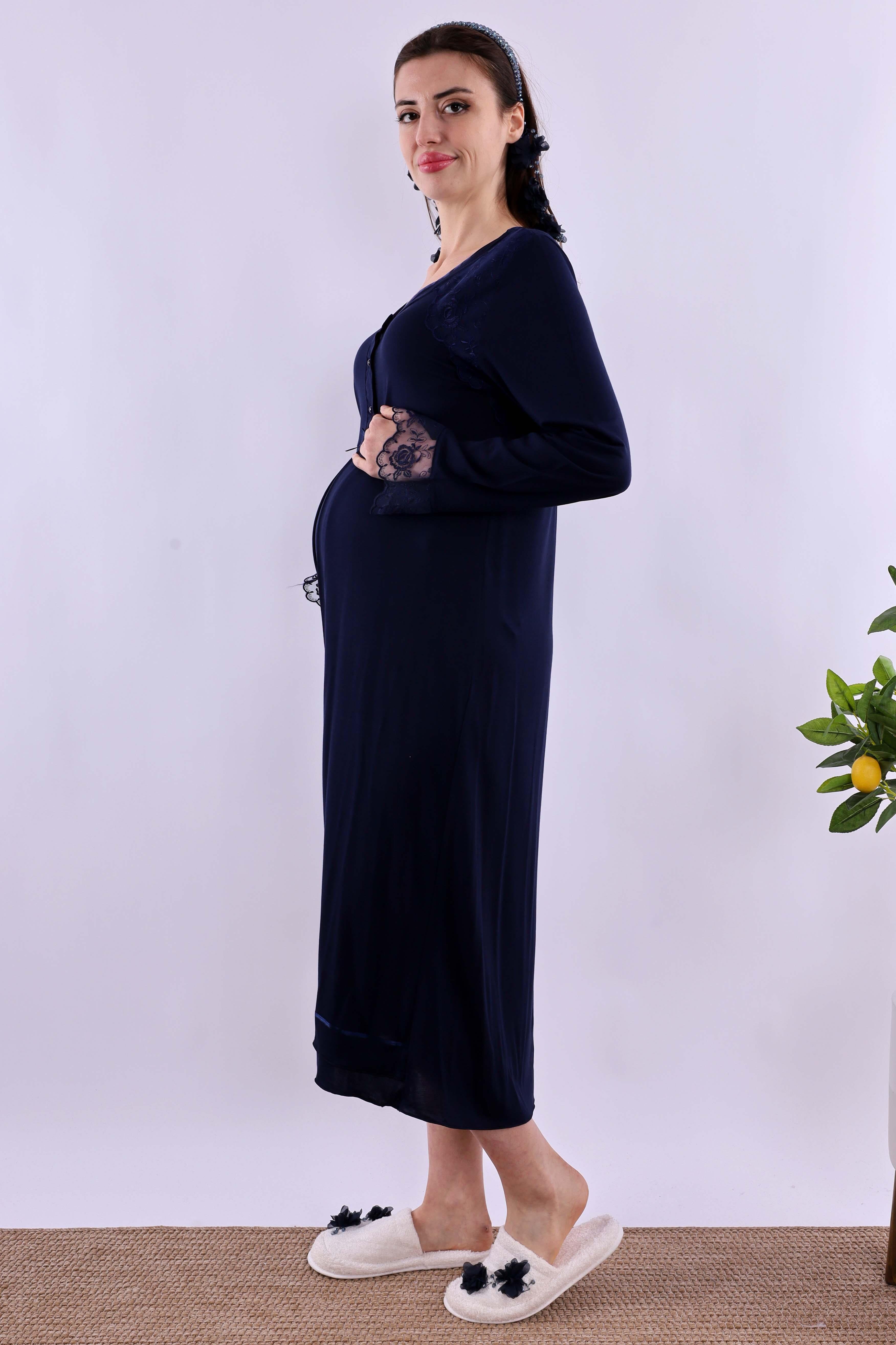 Effortt Lacivert Hamile Lohusa Gecelik BYL224232