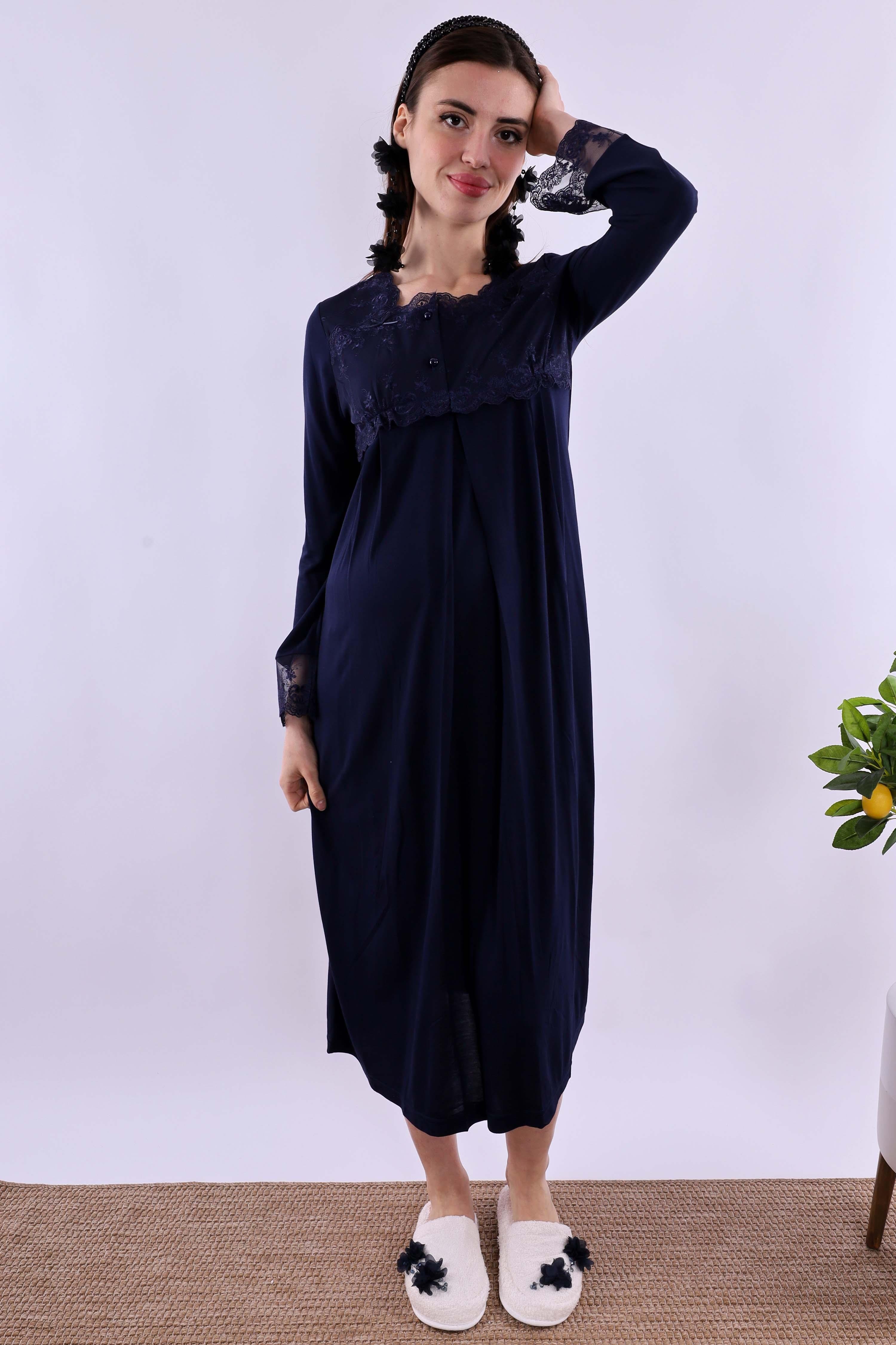 Effortt Lacivert Hamile Lohusa Gecelik BYL224042