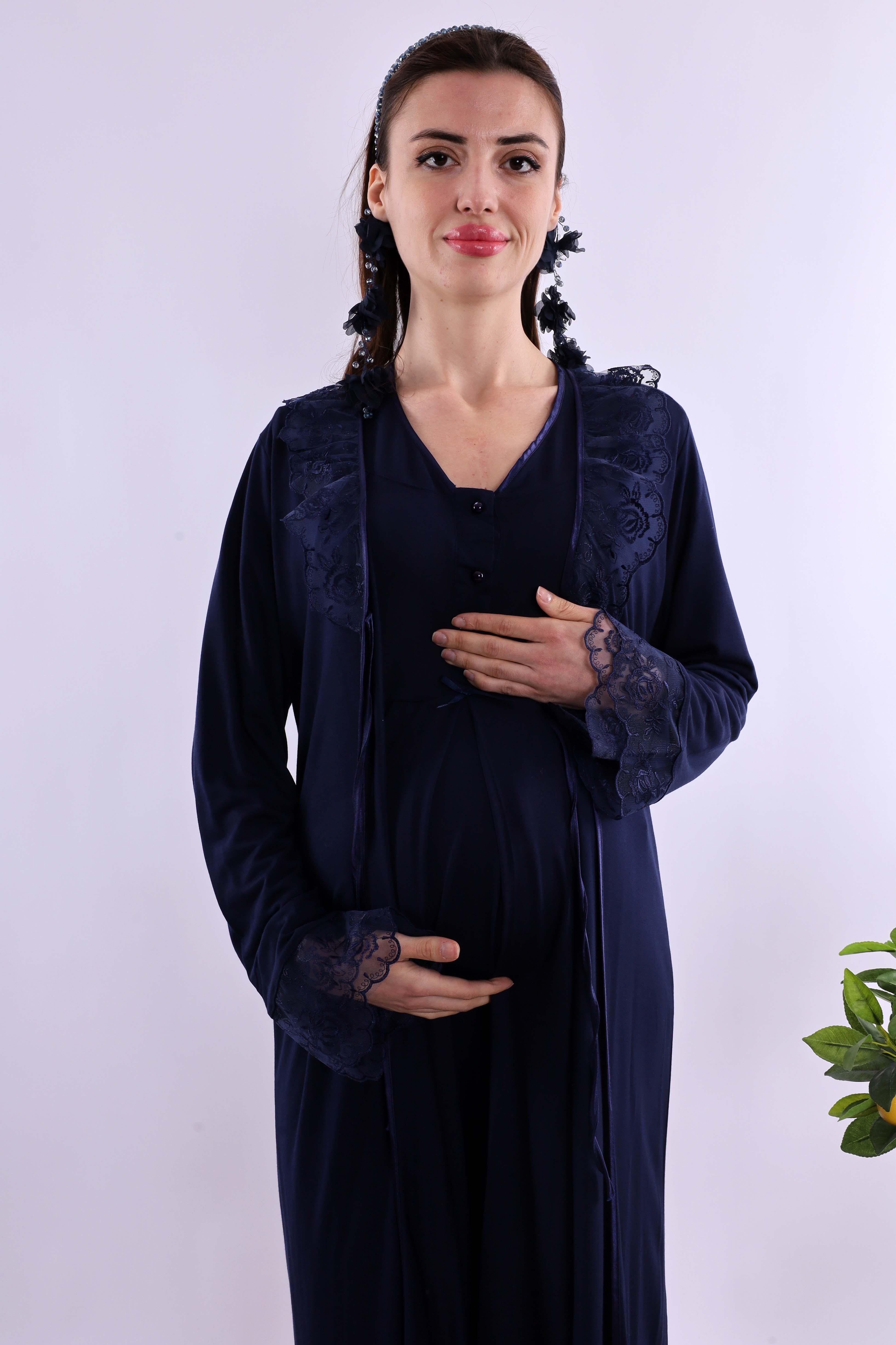 Effortt Lacivert Hamile Lohusa Set BYL280262