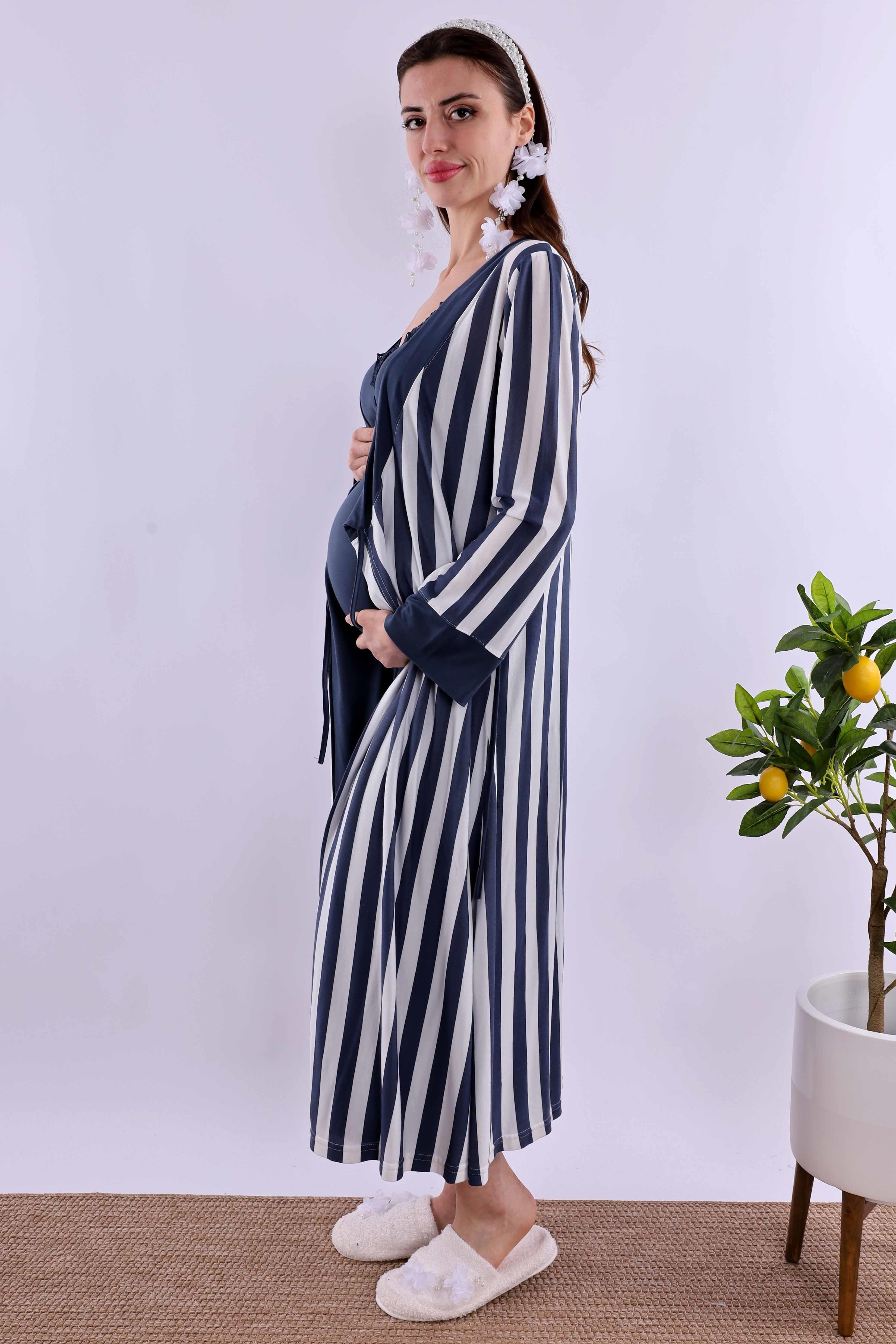 Effortt Lacivert Hamile Lohusa Set BYL290362