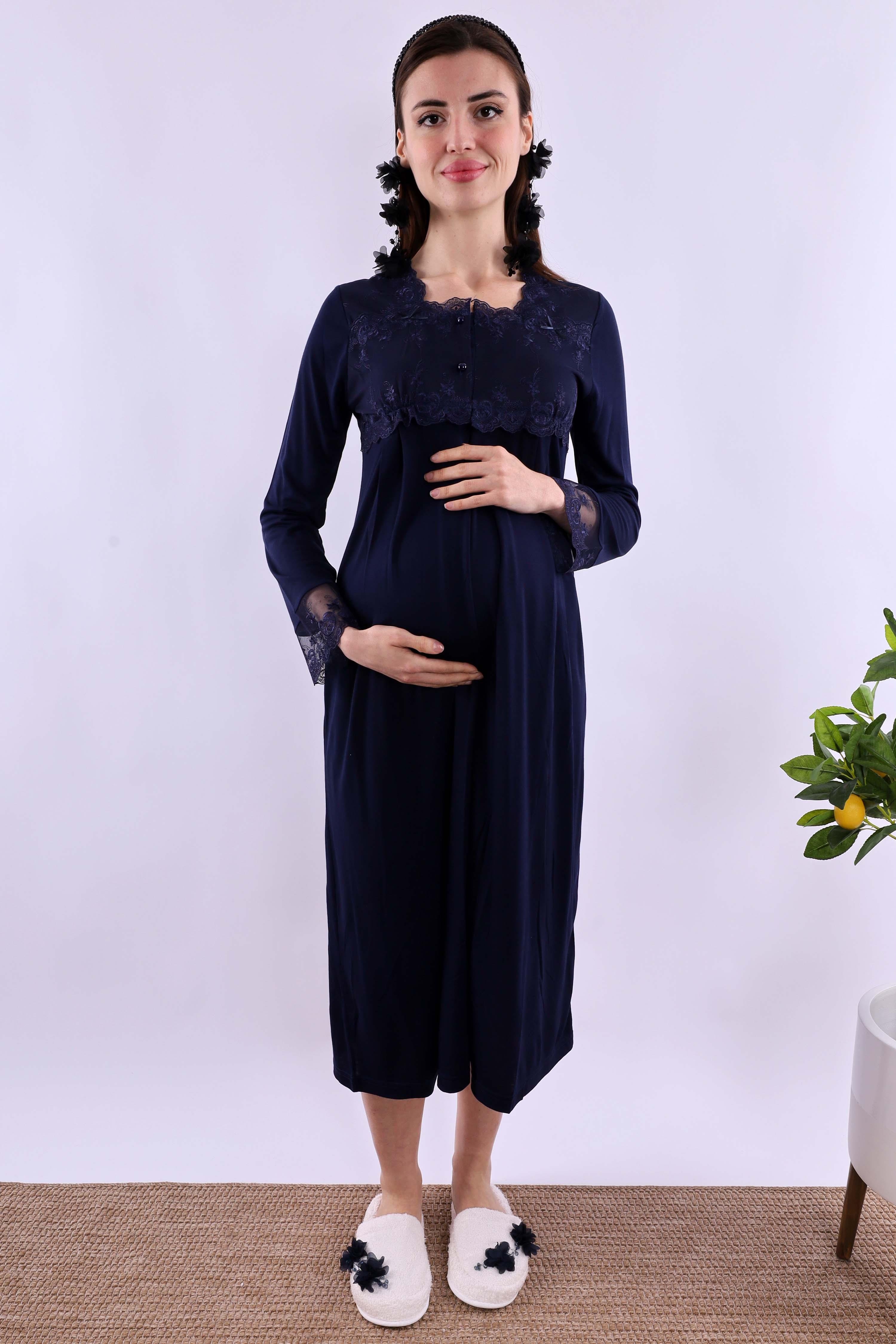 Effortt Lacivert Hamile Lohusa Set BYL224052