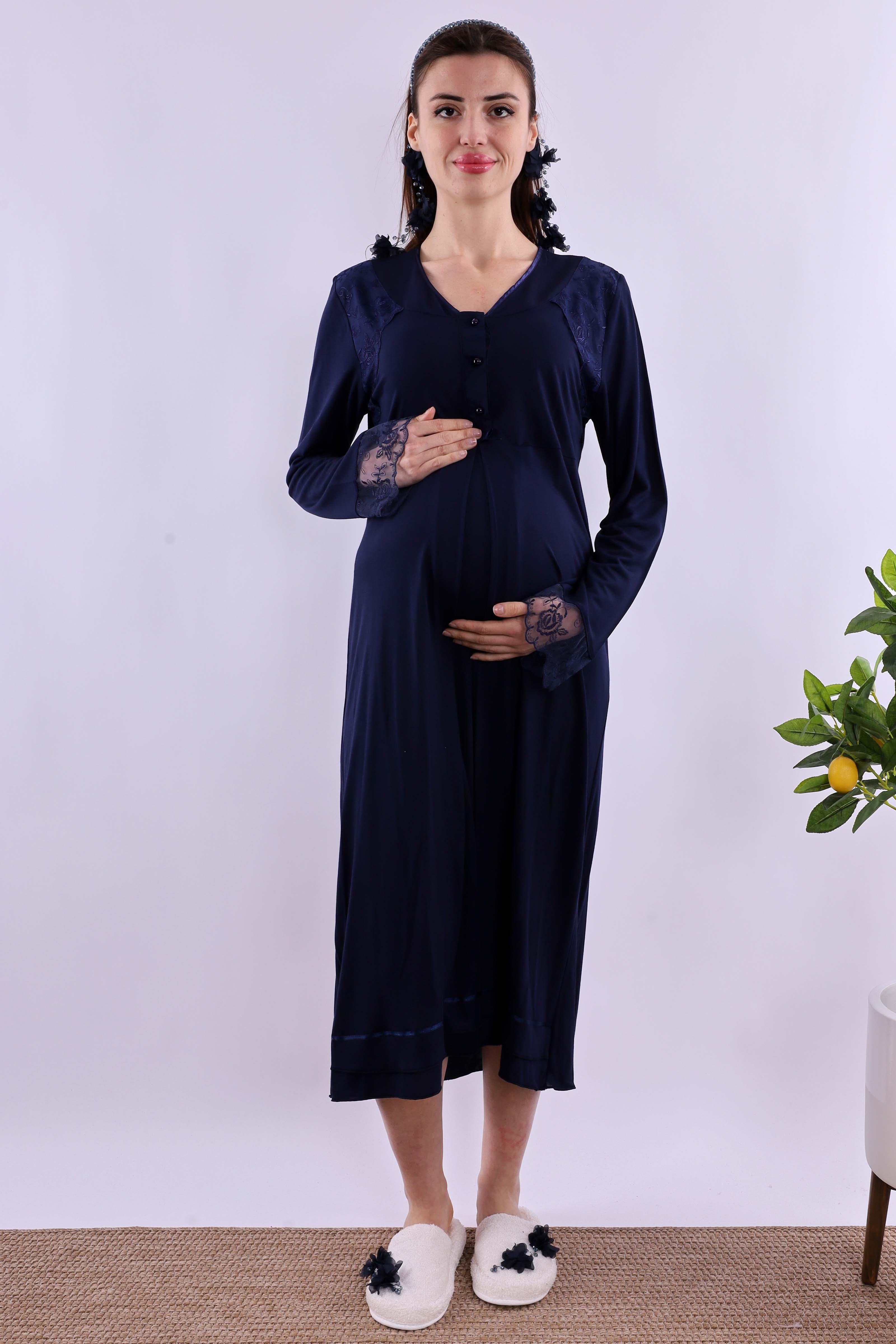 Effortt Lacivert Hamile Lohusa Set BYL224262