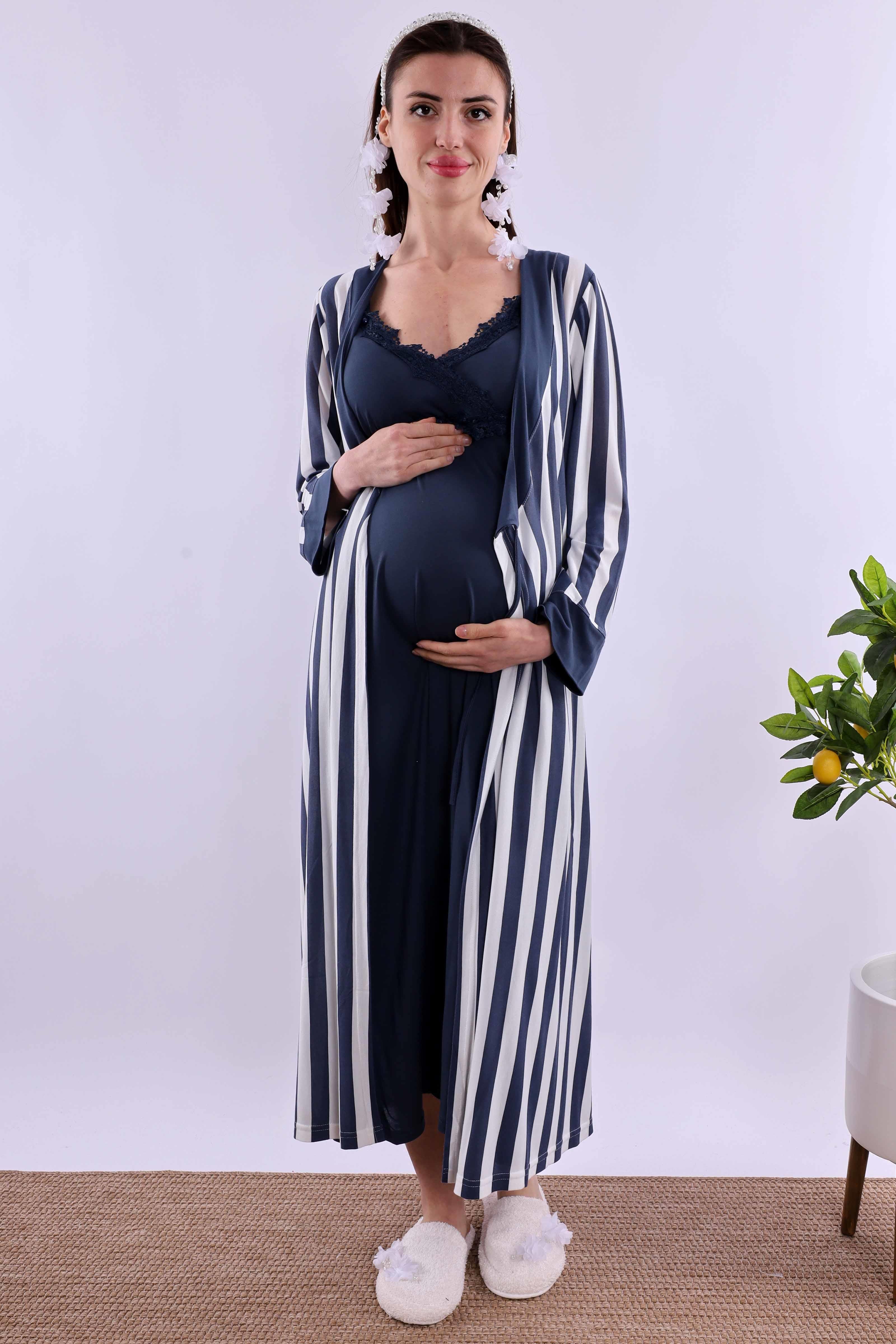 Effortt Lacivert Hamile Lohusa Set BYL290362