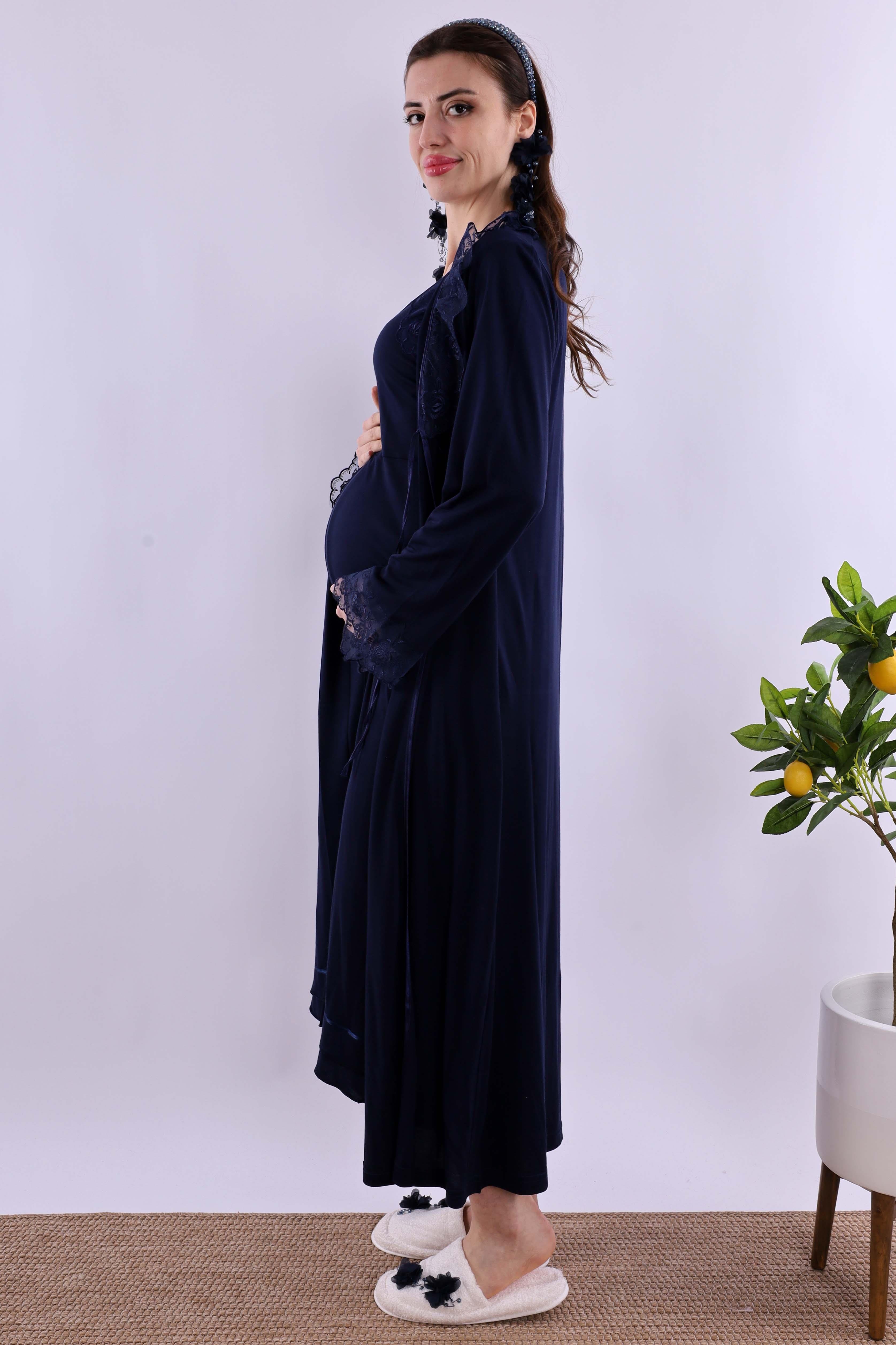 Effortt Lacivert Hamile Lohusa Set BYL280262