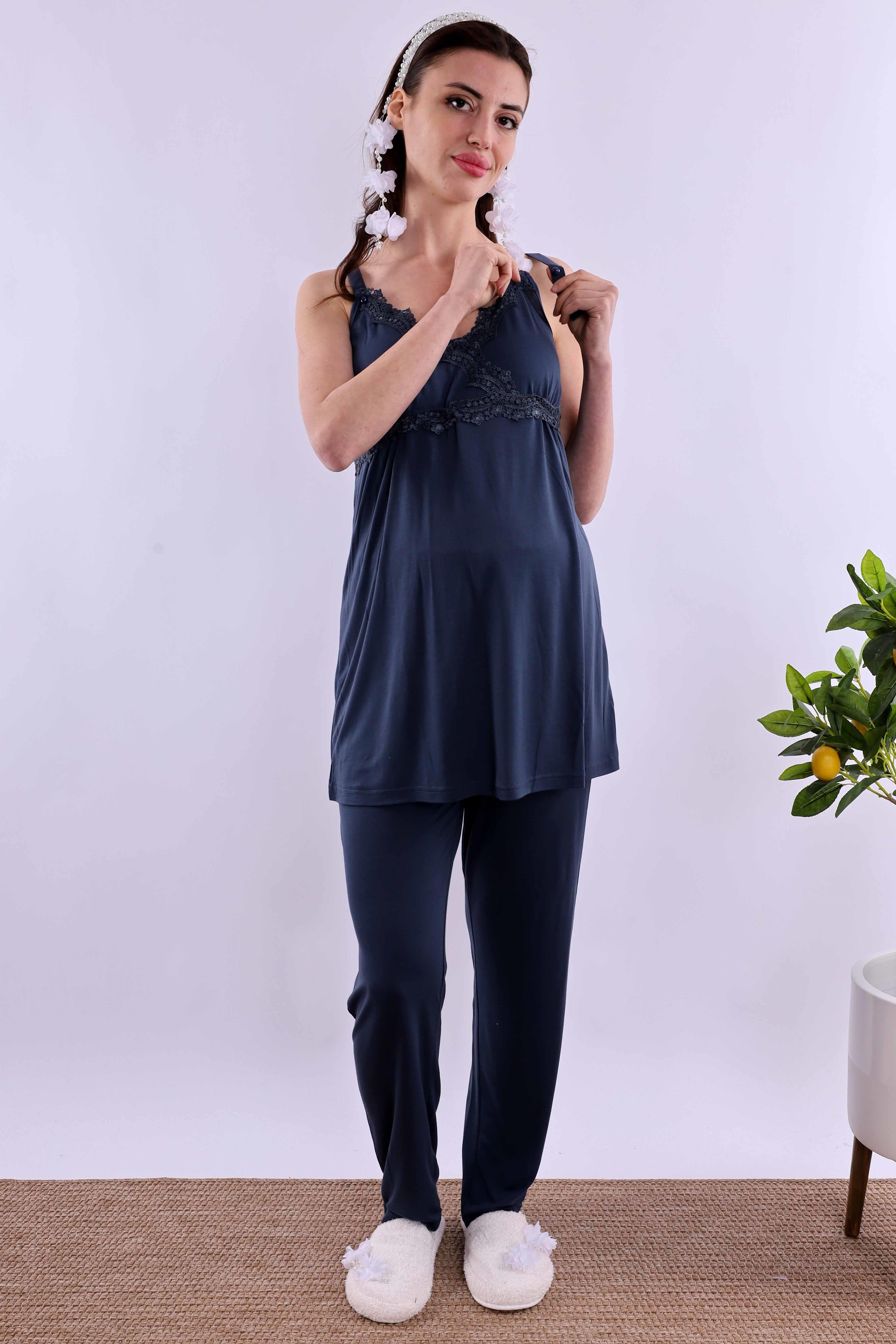 Effortt Lacivert Hamile Lohusa Set BYL290362