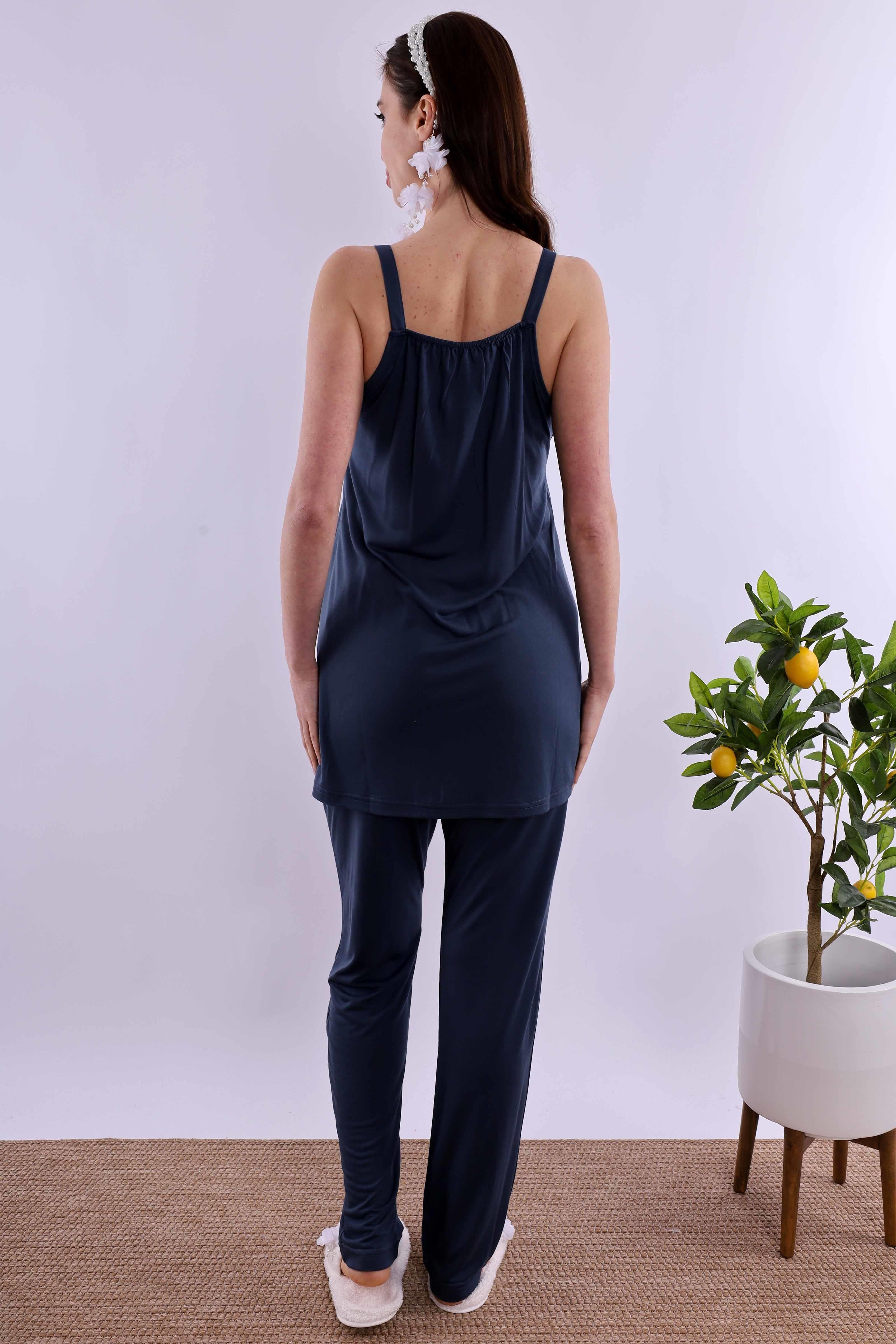 Effortt Lacivert Hamile Lohusa Set BYL290362