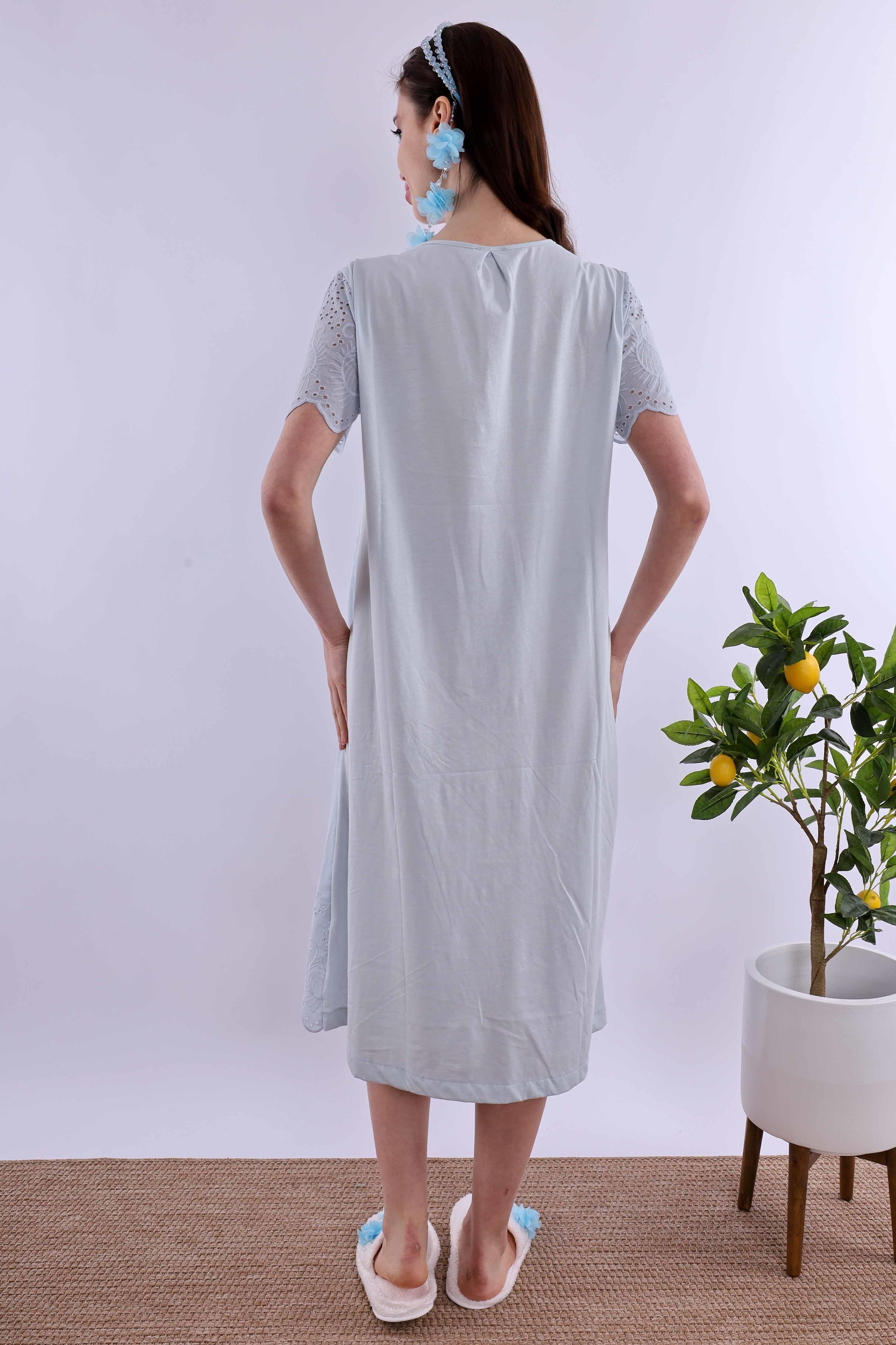 Effortt Mavi Fistolu Hamile Lohusa Gecelik BYL290232