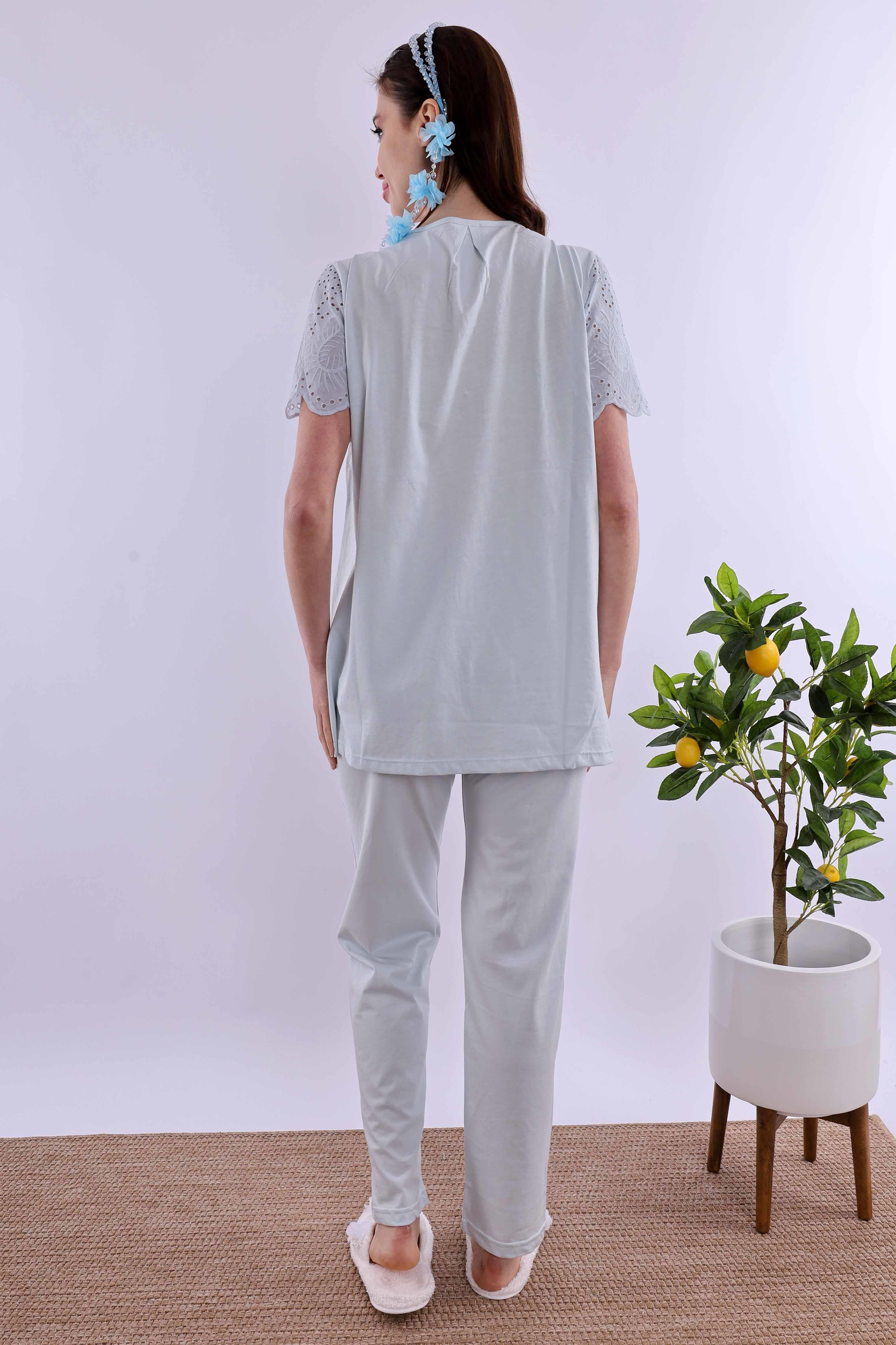 Effortt Mavi Fistolu Hamile Lohusa Set BYL290262