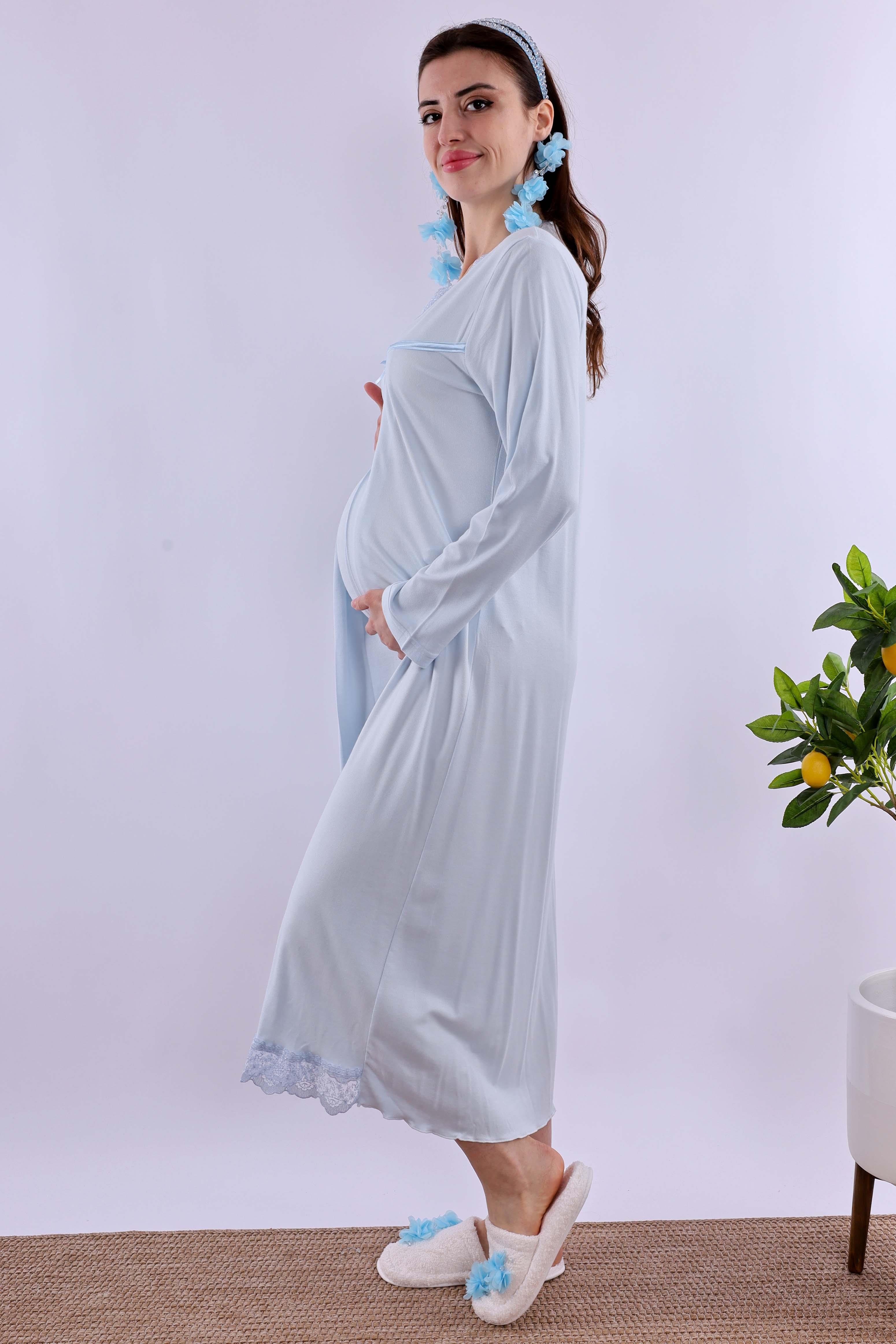 Effortt Mavi Hamile Lohusa Gecelik BYL240332