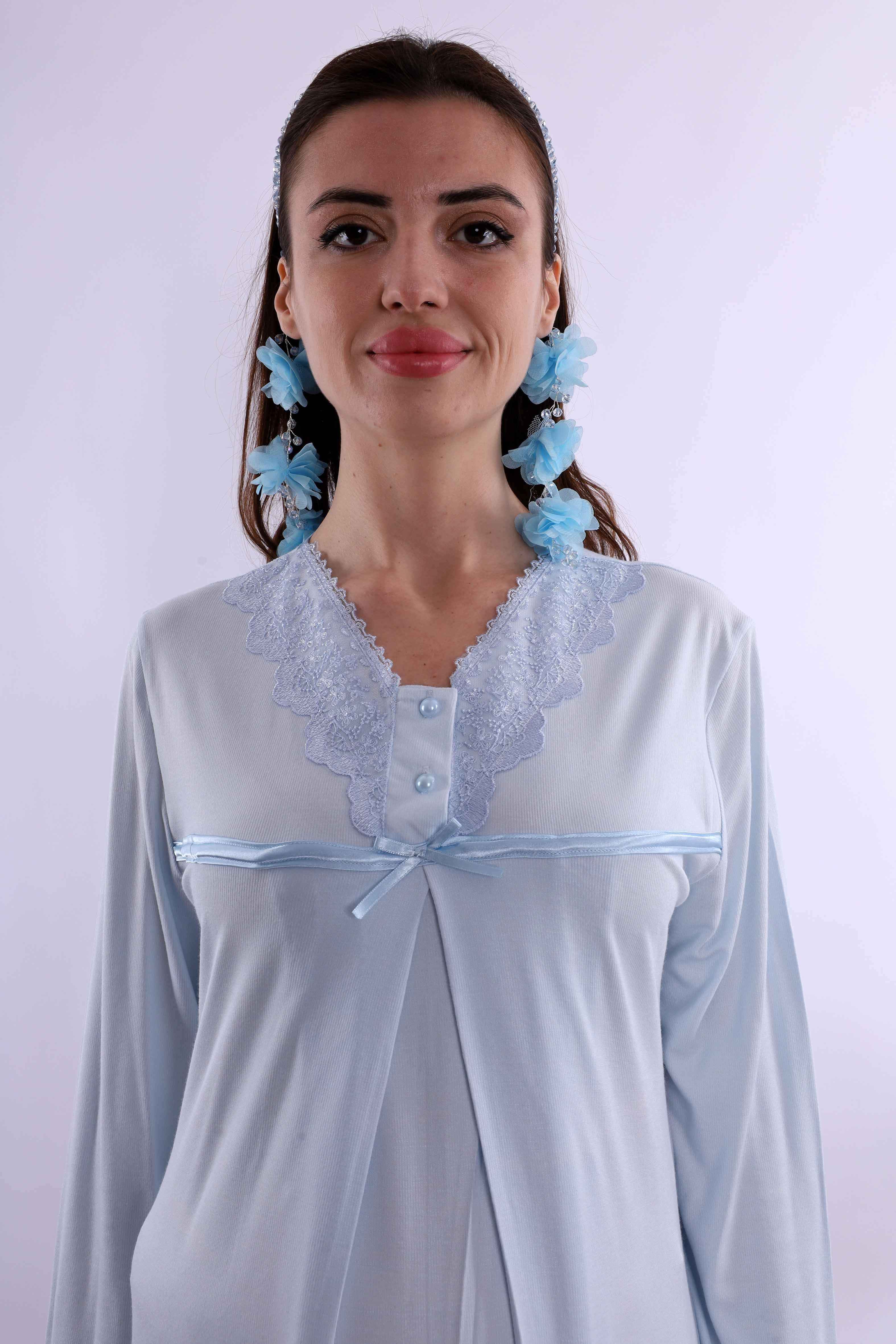 Effortt Mavi Hamile Lohusa Gecelik BYL240332