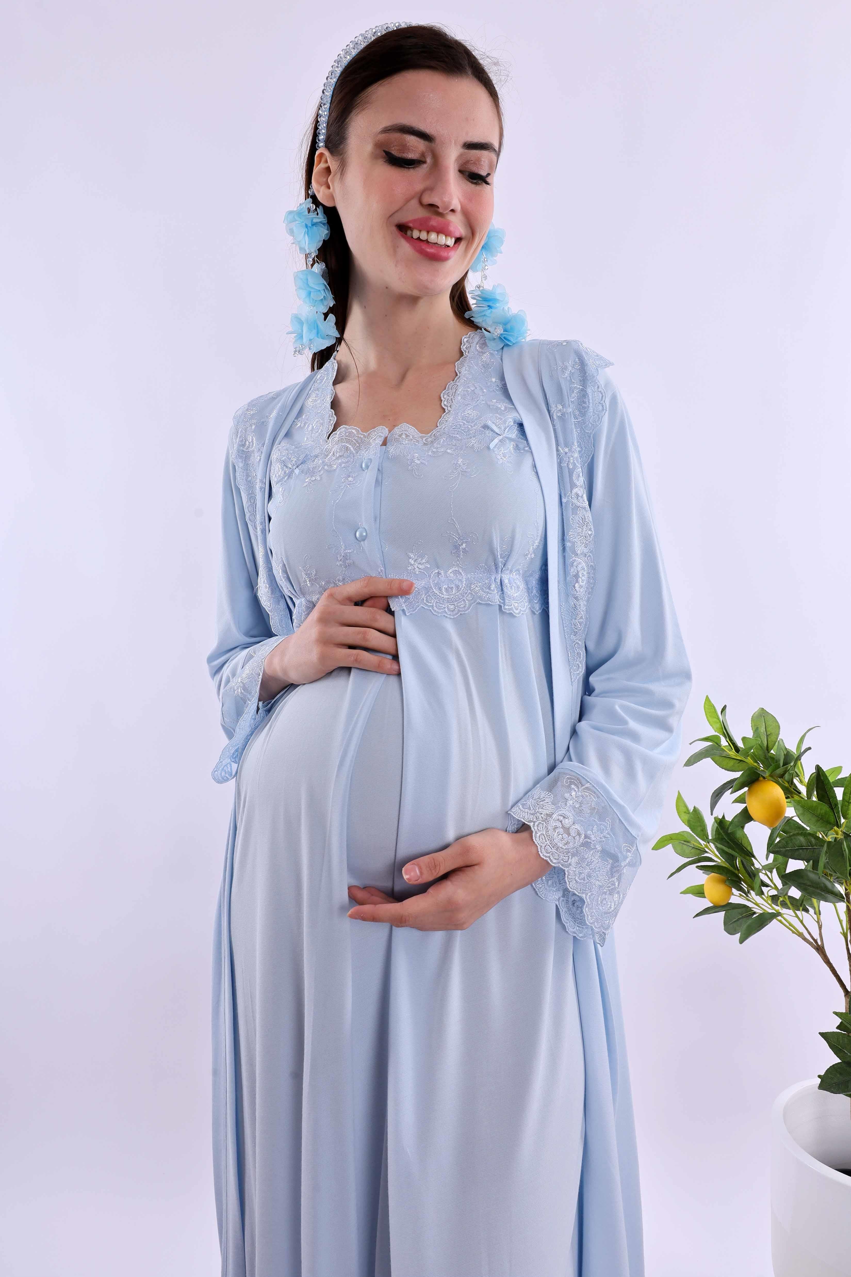 Effortt Mavi Hamile Lohusa Set BYL224052