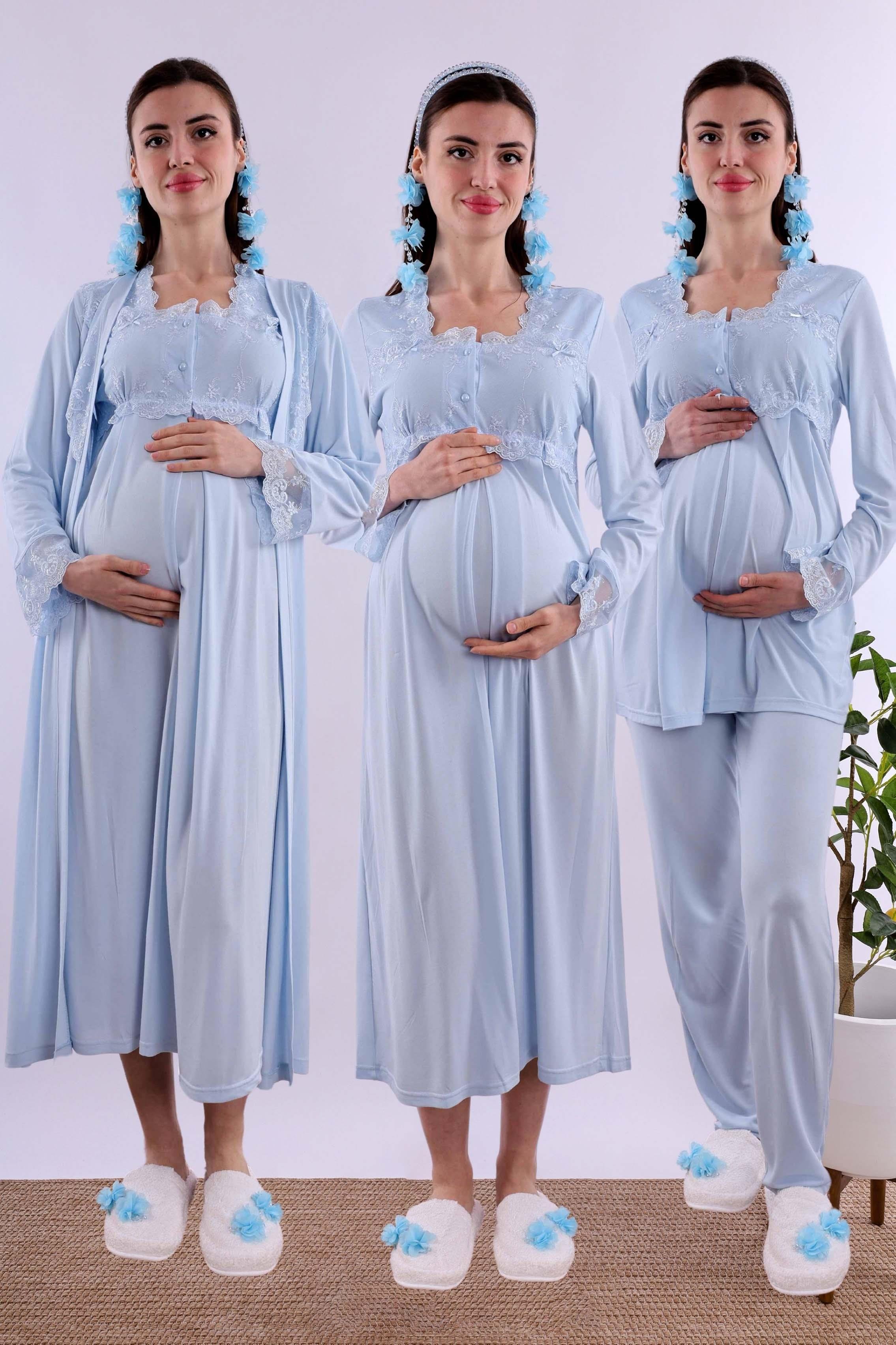 Effortt Mavi Hamile Lohusa Set BYL224052