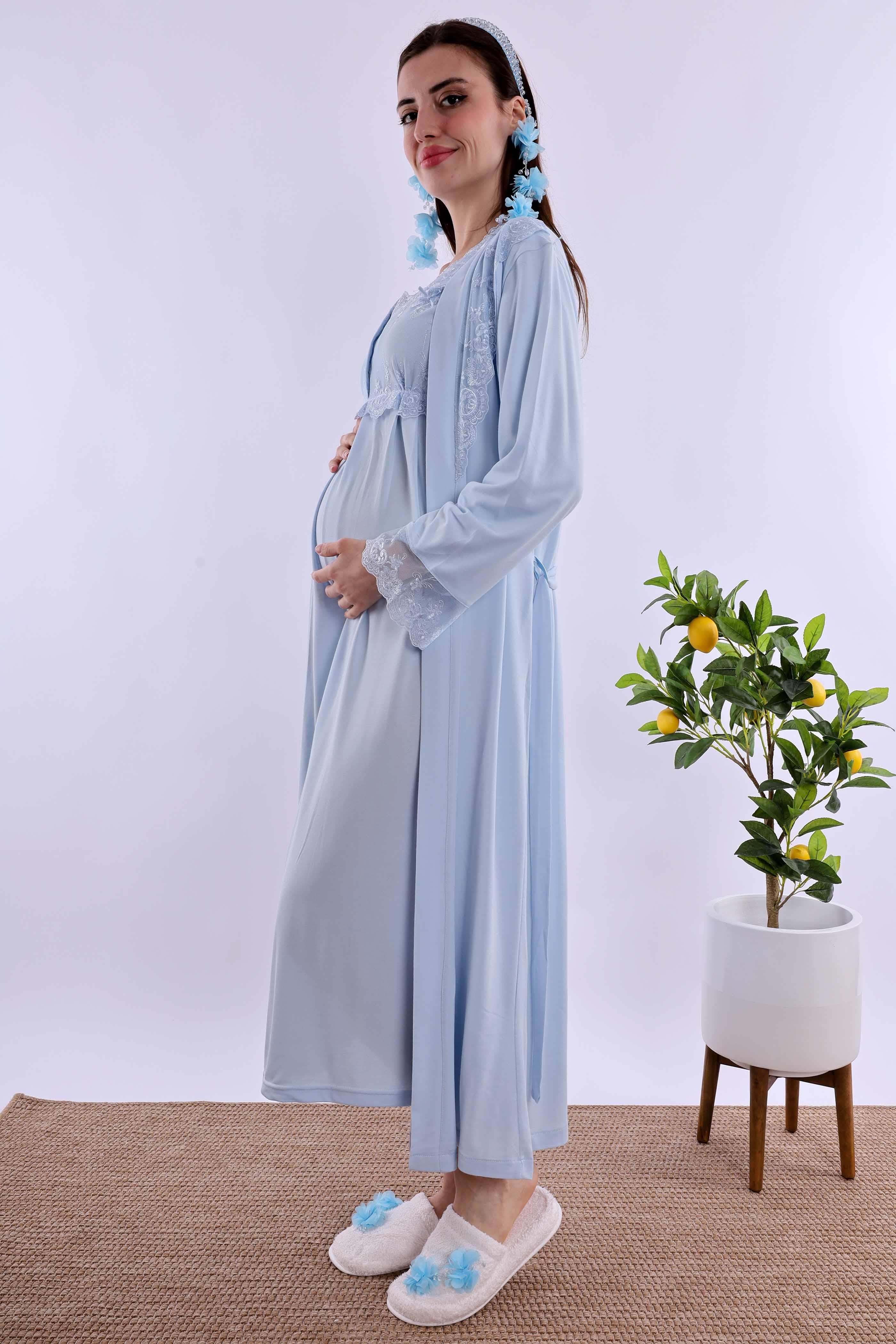 Effortt Mavi Hamile Lohusa Set BYL224052