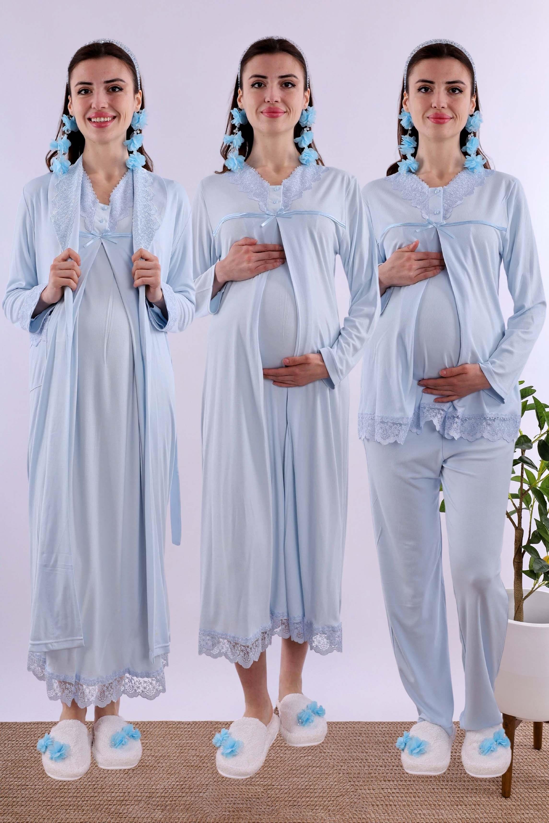 Effortt Mavi Hamile Lohusa Set BYL240362