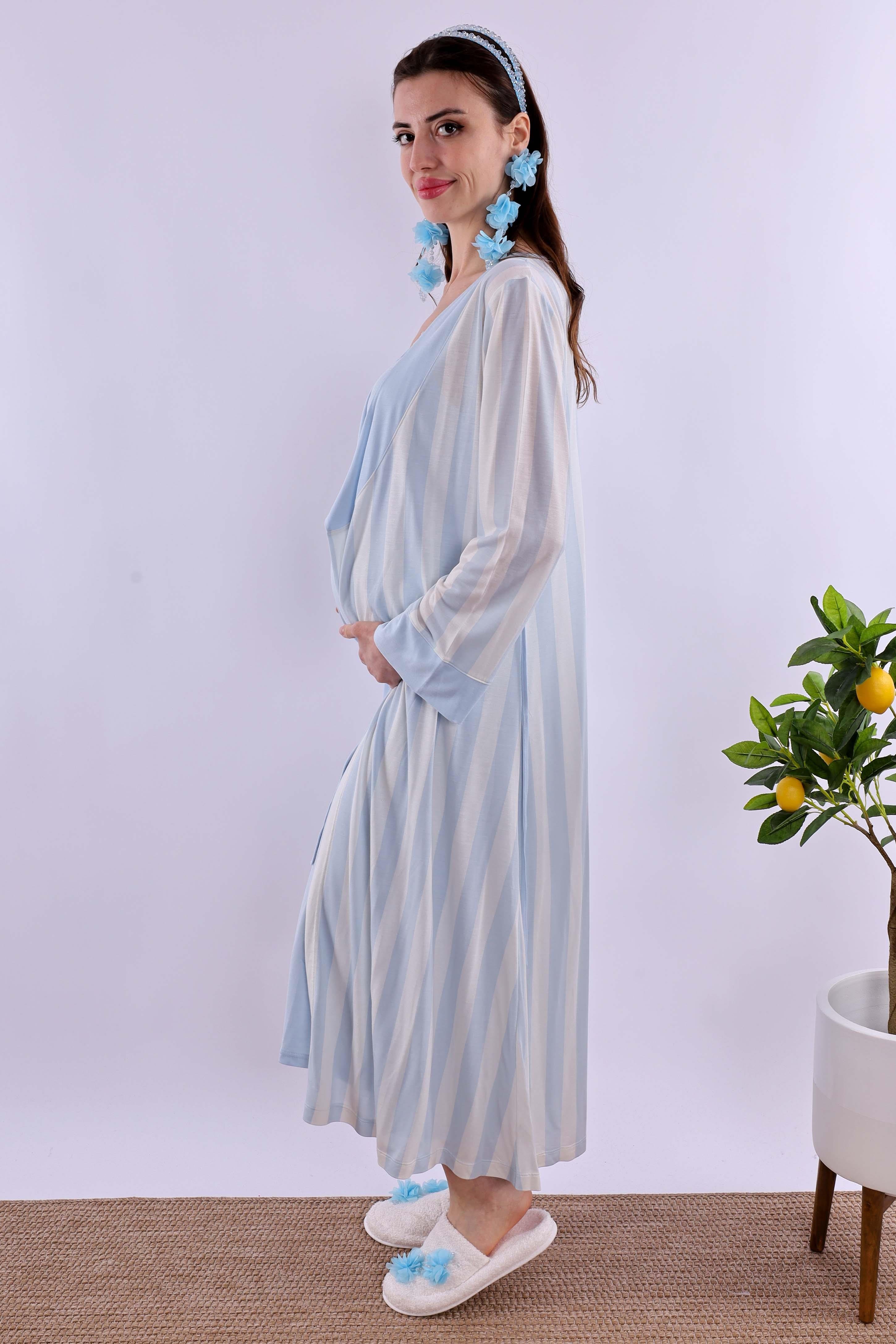 Effortt Mavi Hamile Lohusa Set BYL290362