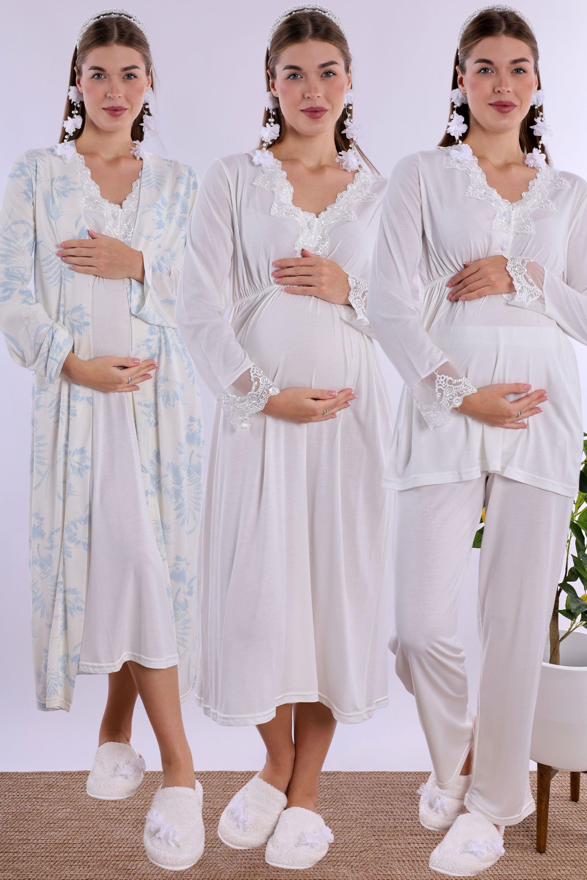 Effortt Mavi/Ekru Hamile Lohusa Set 280962