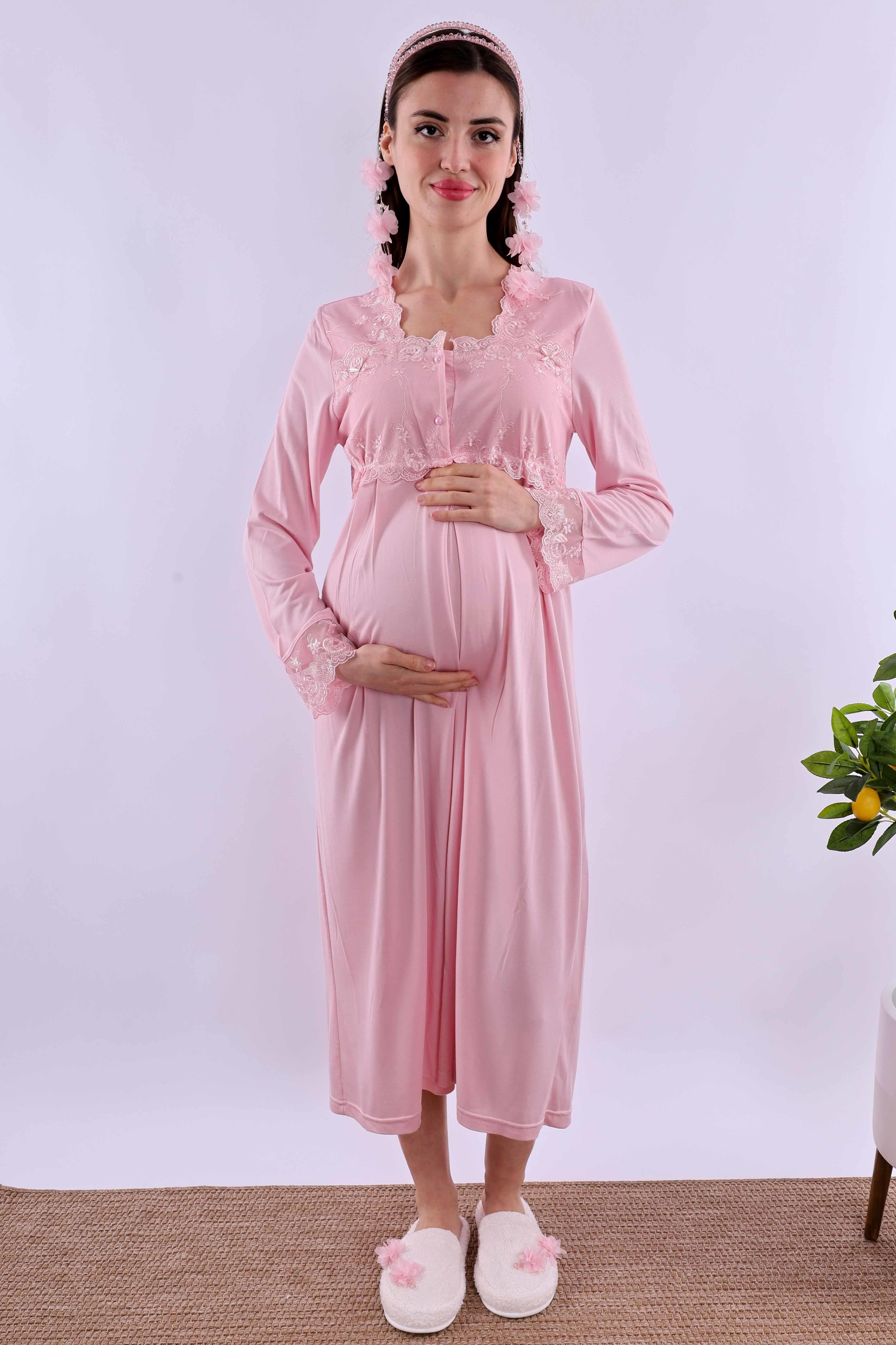 Effortt Pembe Tesettürlü Hamile Lohusa Set BYL2T24052