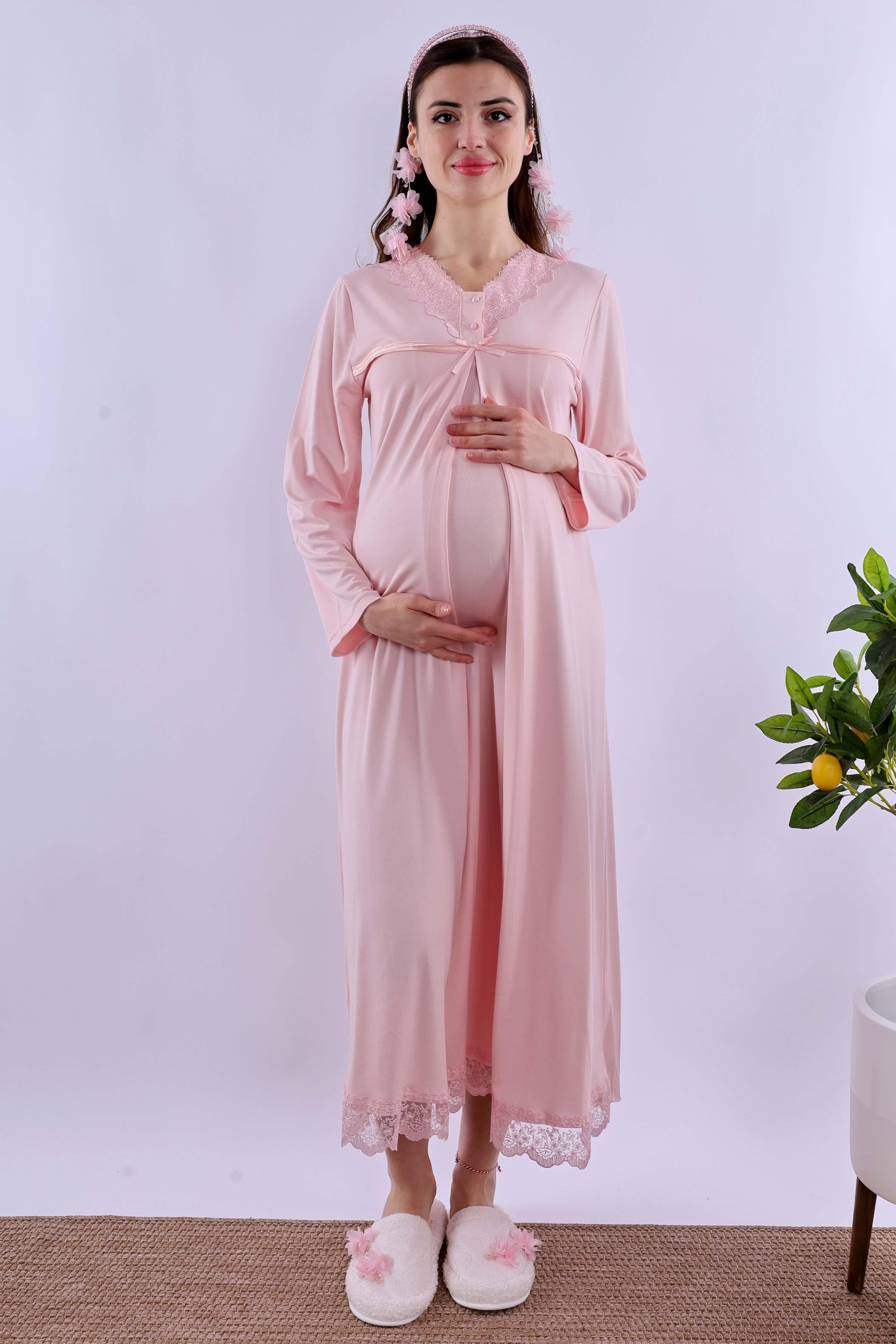 Effortt Pembe Tesettürlü Hamile Lohusa Set BYL2T40362