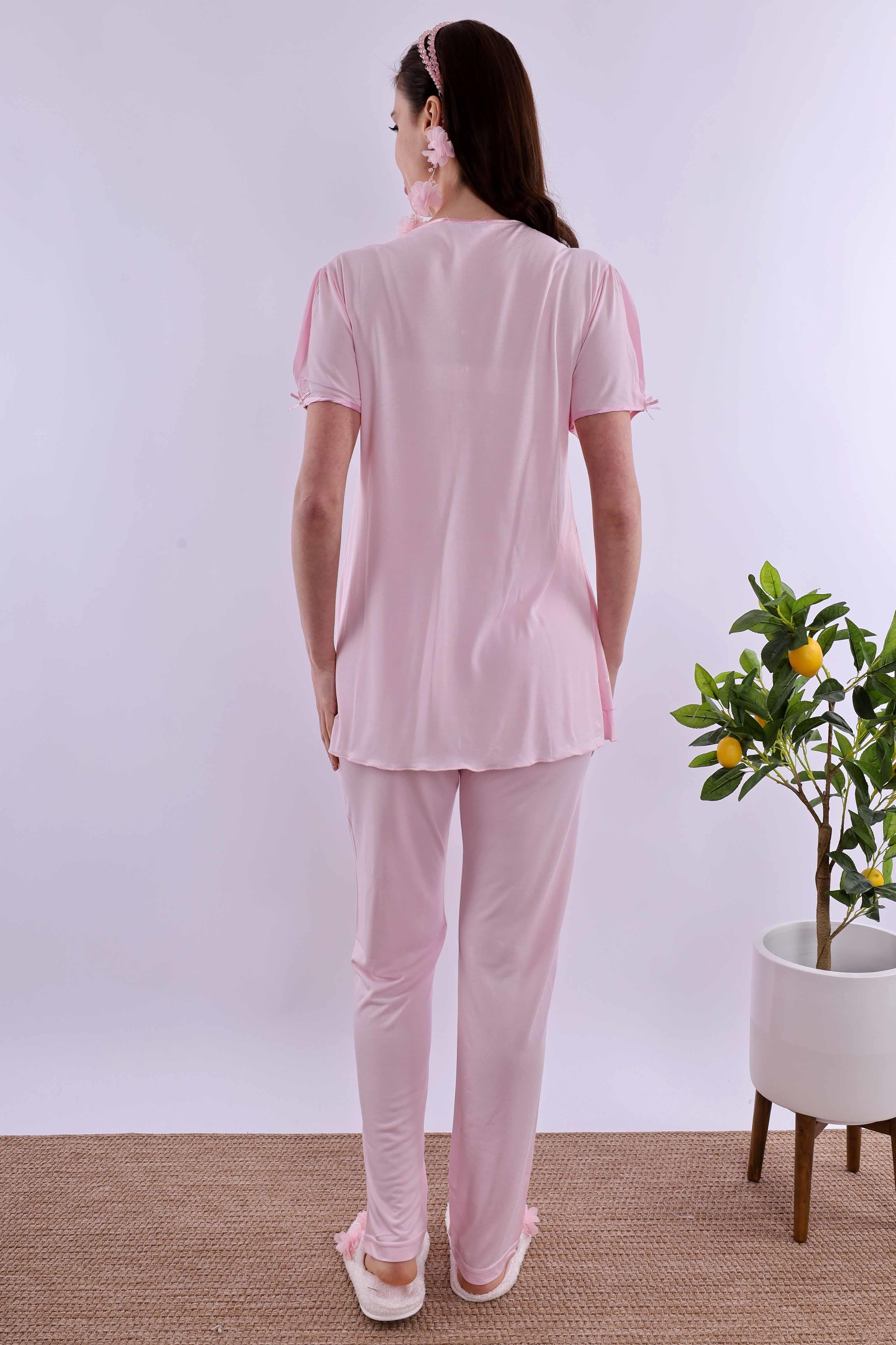 Effortt Pembe Tesettürlü Hamile Lohusa Set BYL2T80262