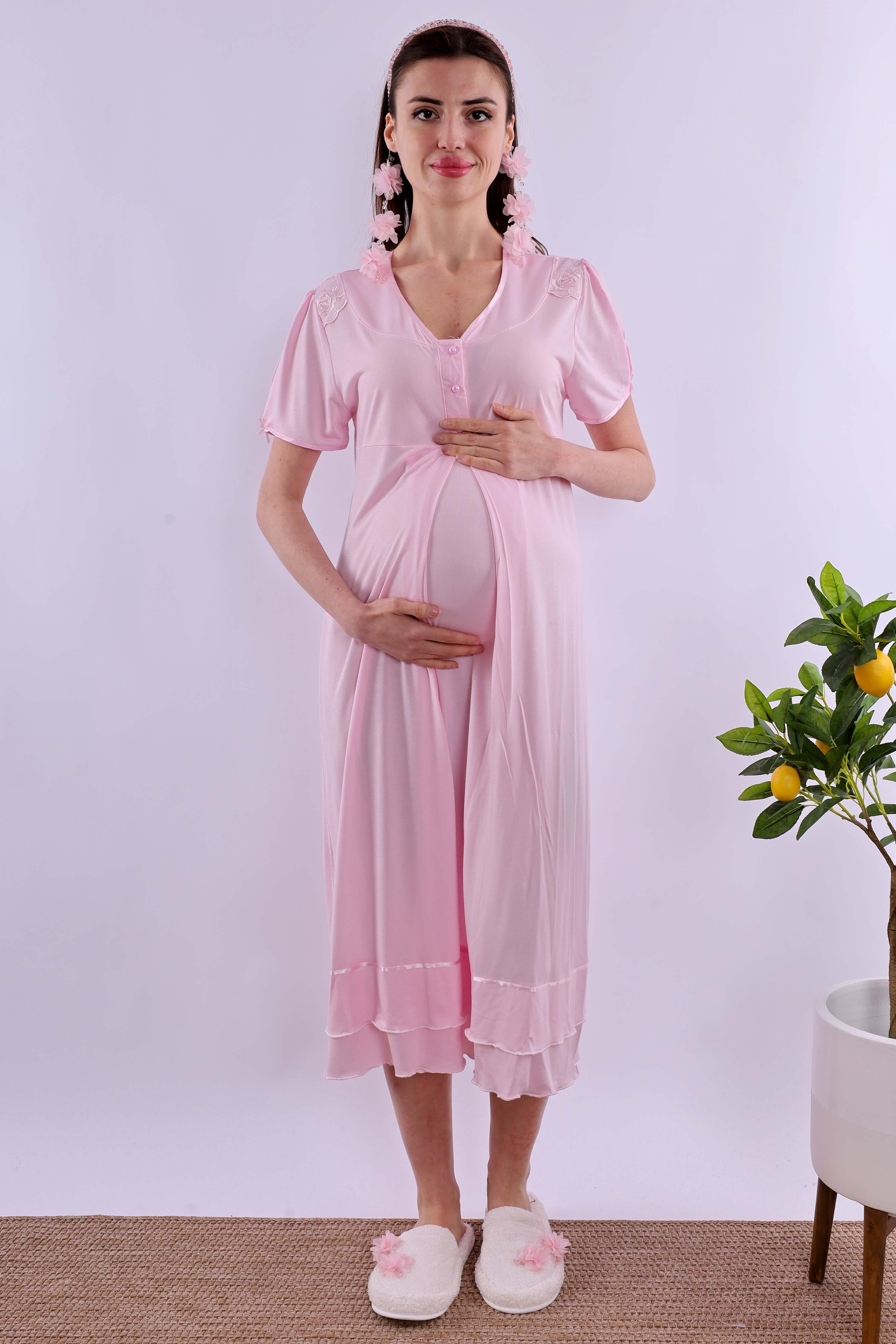 Effortt Pembe Tesettürlü Hamile Lohusa Set BYL2T80262