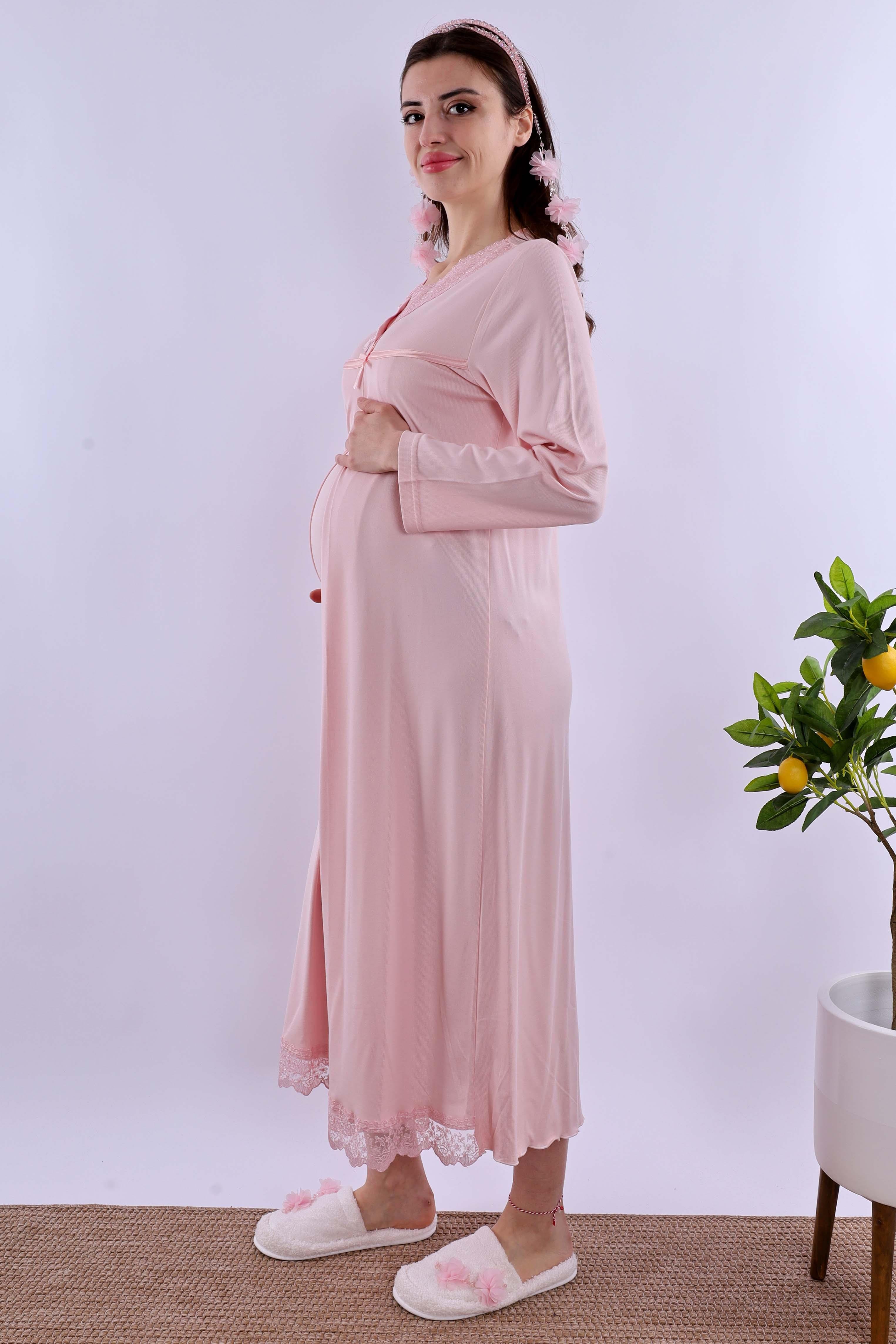 Effortt Pembe Tesettürlü Hamile Lohusa Set BYL2T40362