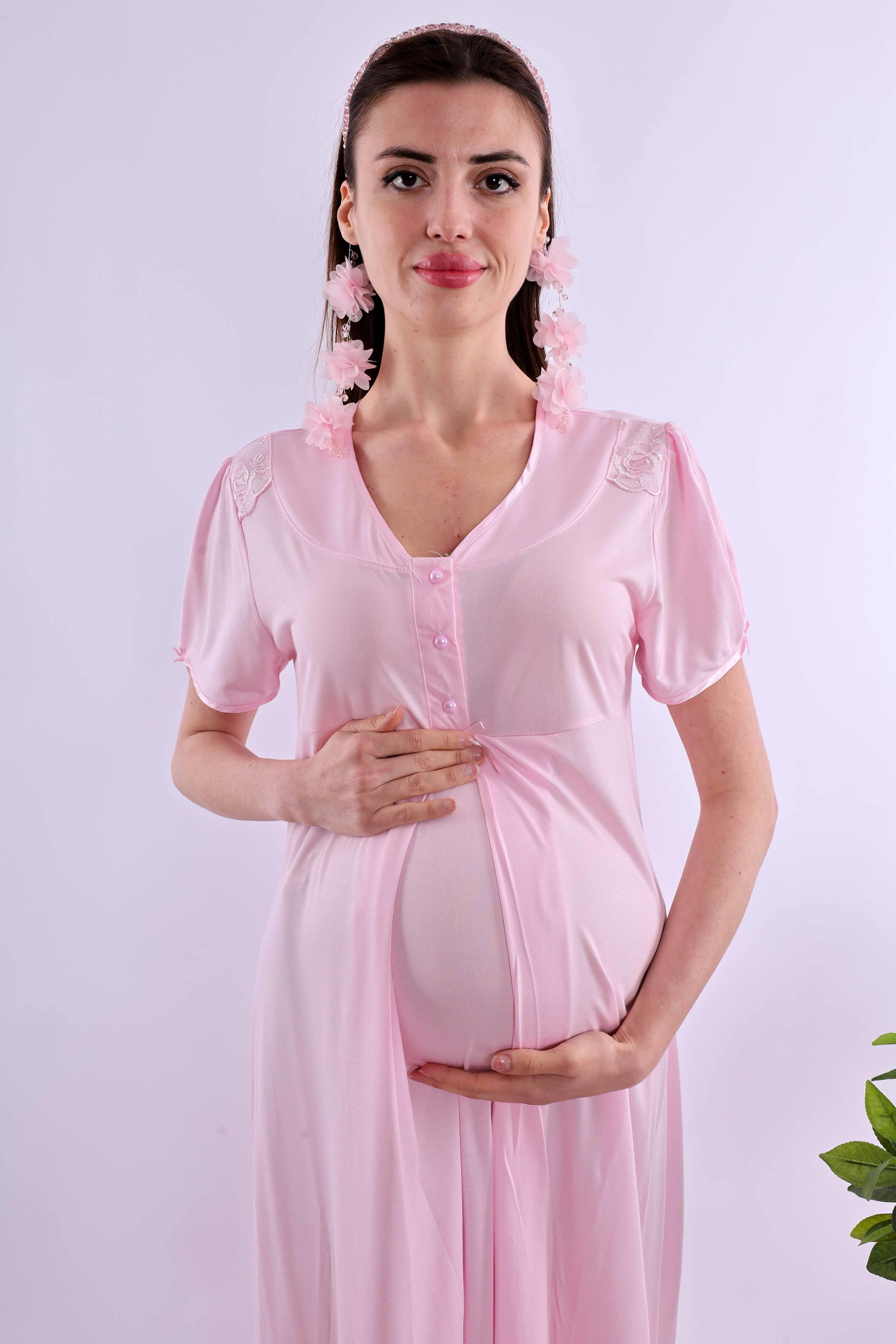 Effortt Pembe Tesettürlü Hamile Lohusa Set BYL2T80262