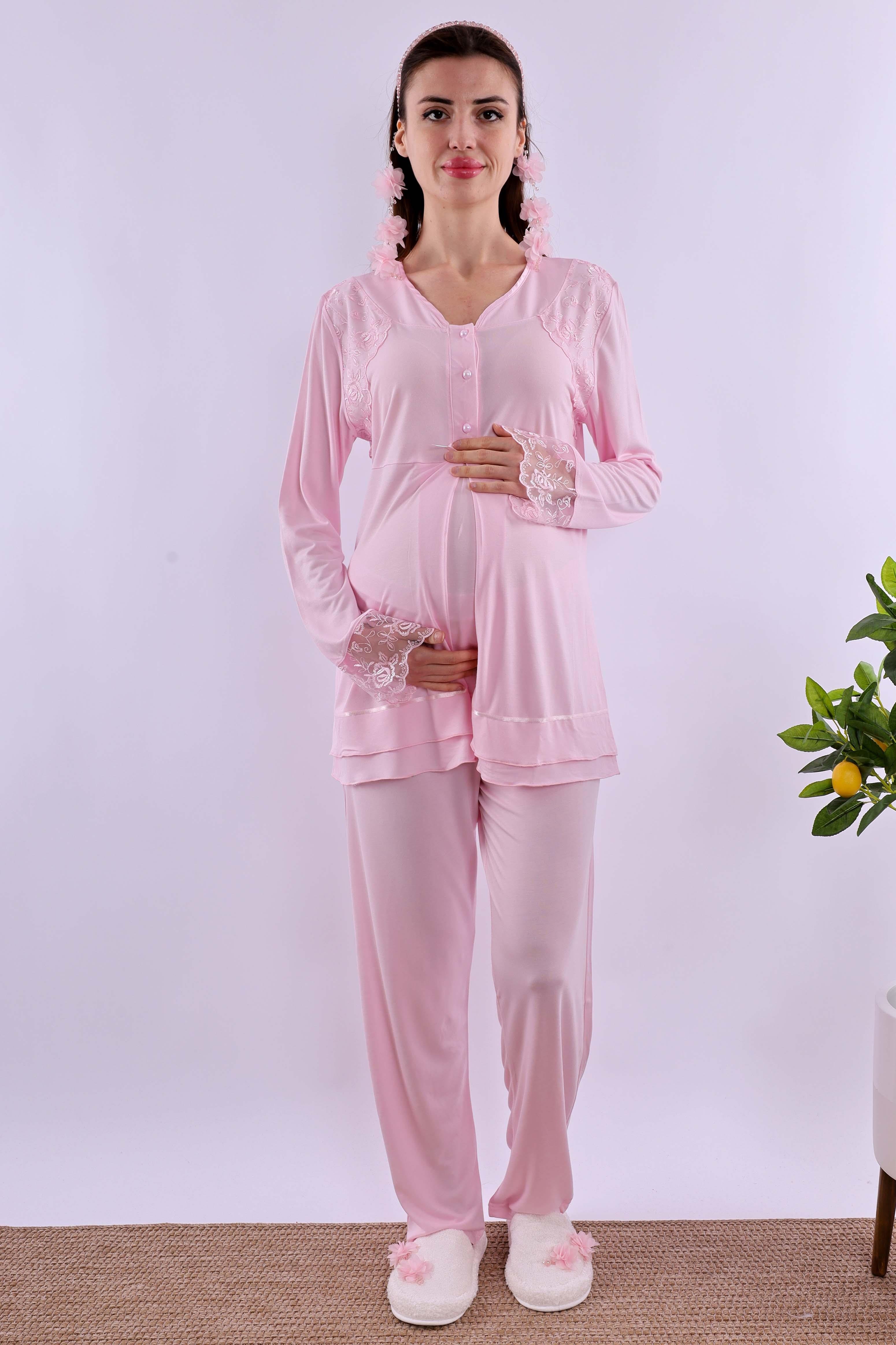 Effortt Pembe Tesettürlü Hamile Lohusa Set BYL2T24262