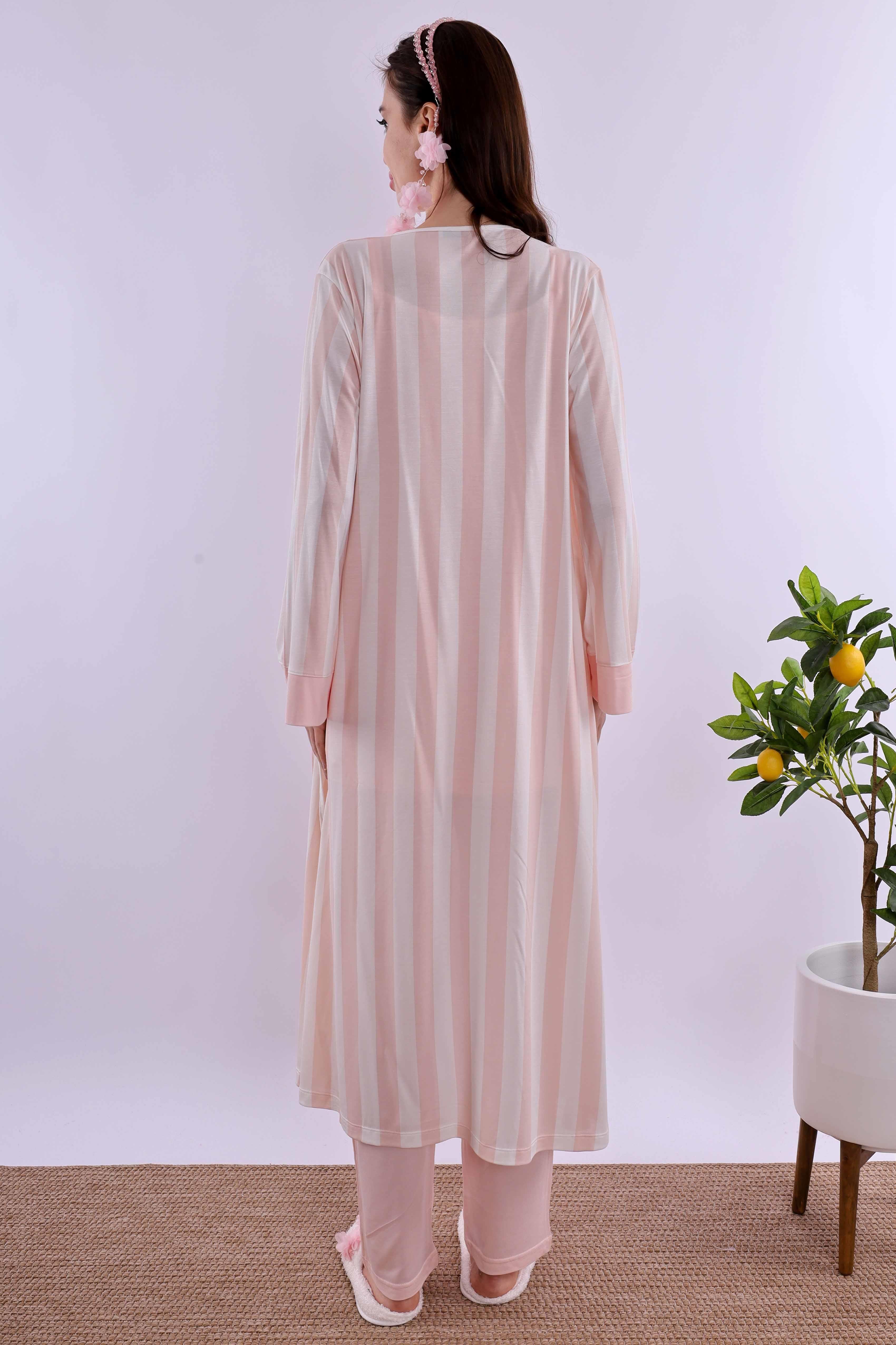 Effortt Pudra Sabahlıklı Hamile Lohusa Pijama Takımı BYL290342