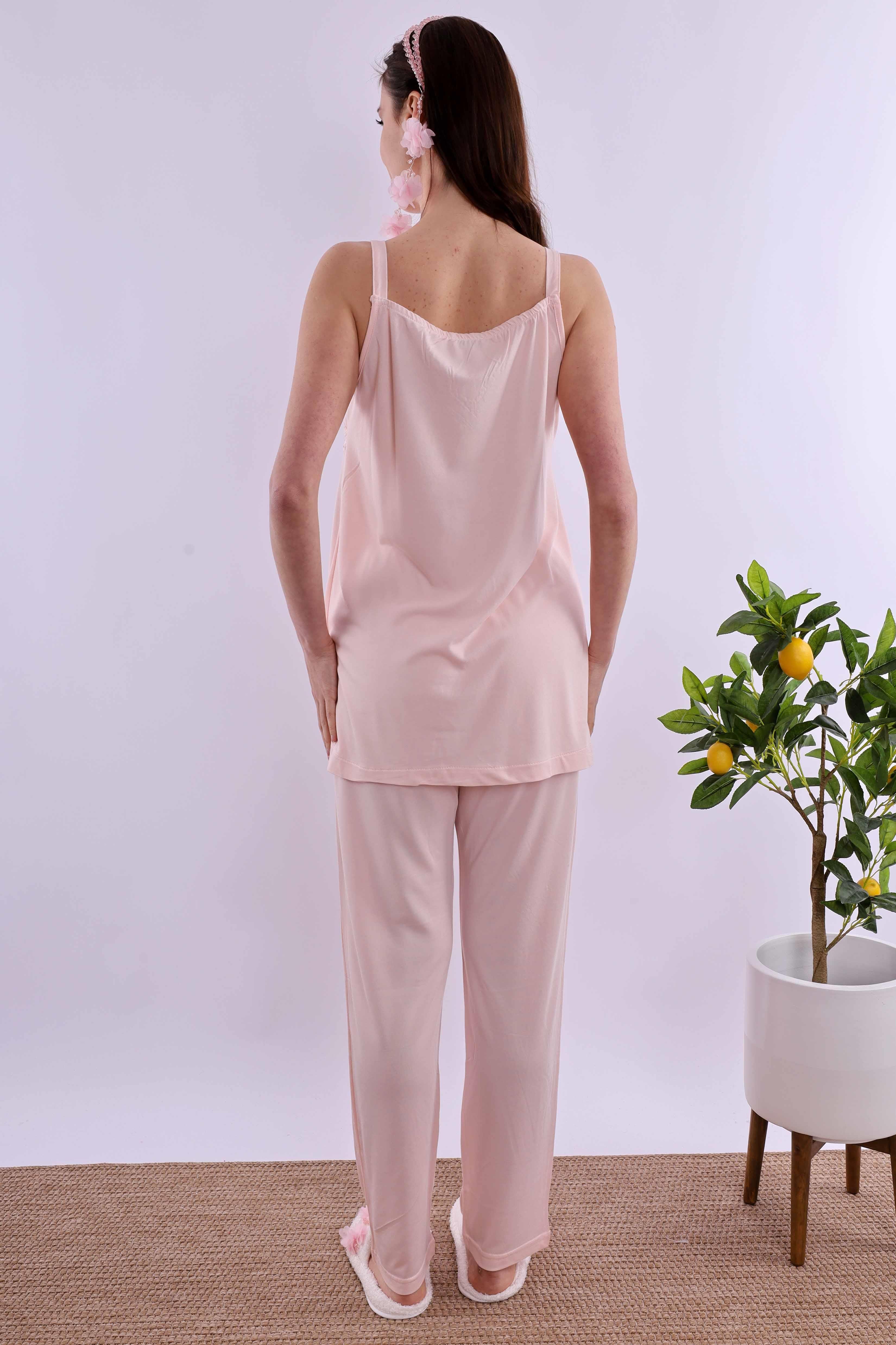 Effortt Pudra Sabahlıklı Hamile Lohusa Pijama Takımı BYL290342