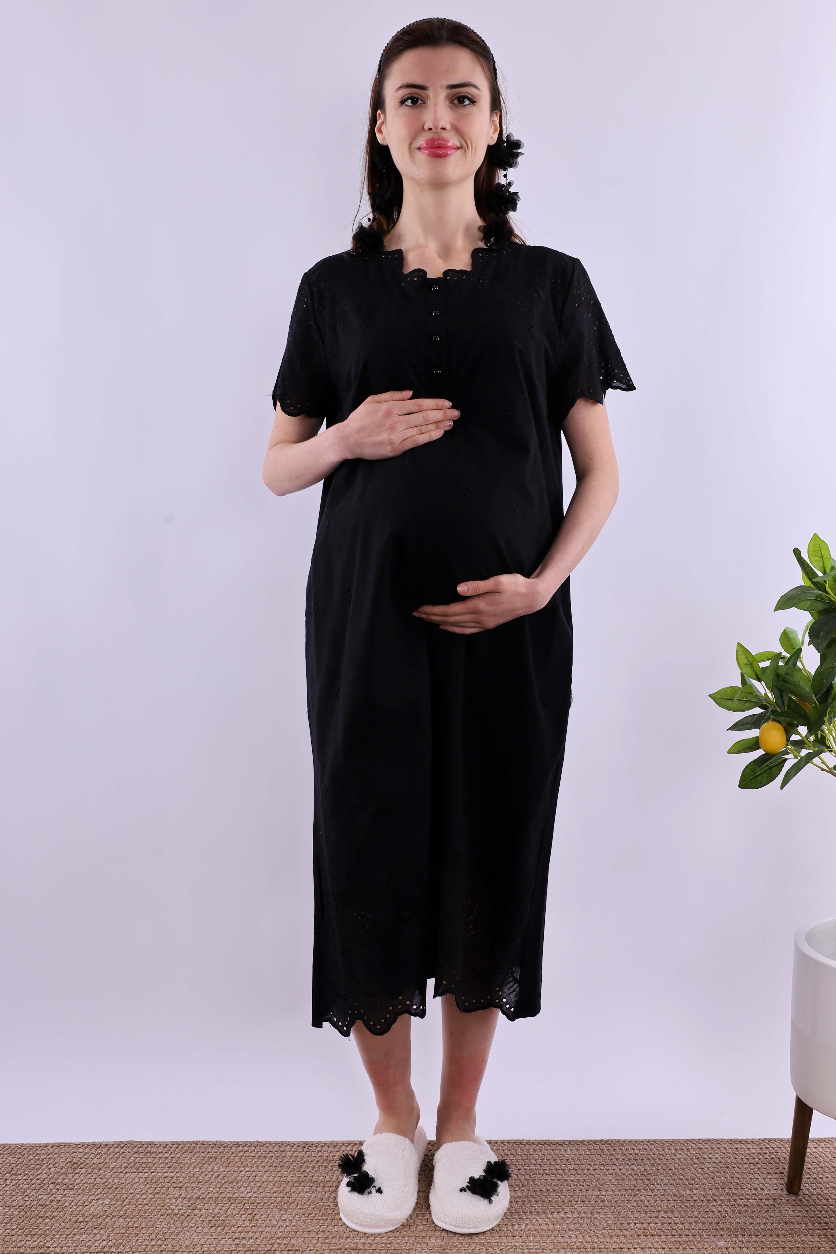 Effortt Siyah Fistolu Hamile Lohusa Set BYL290262