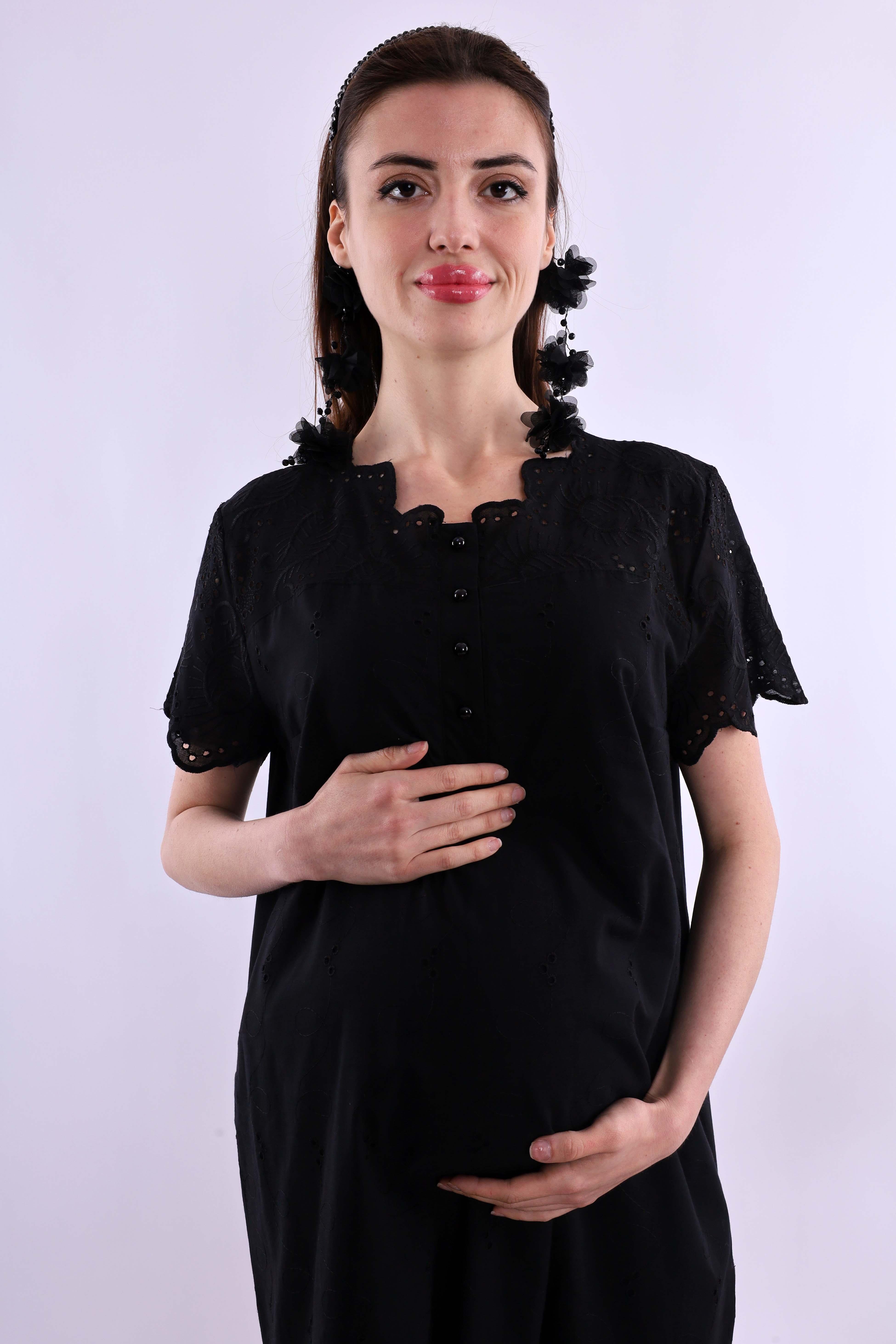 Effortt Siyah Fistolu Hamile Lohusa Set BYL290262