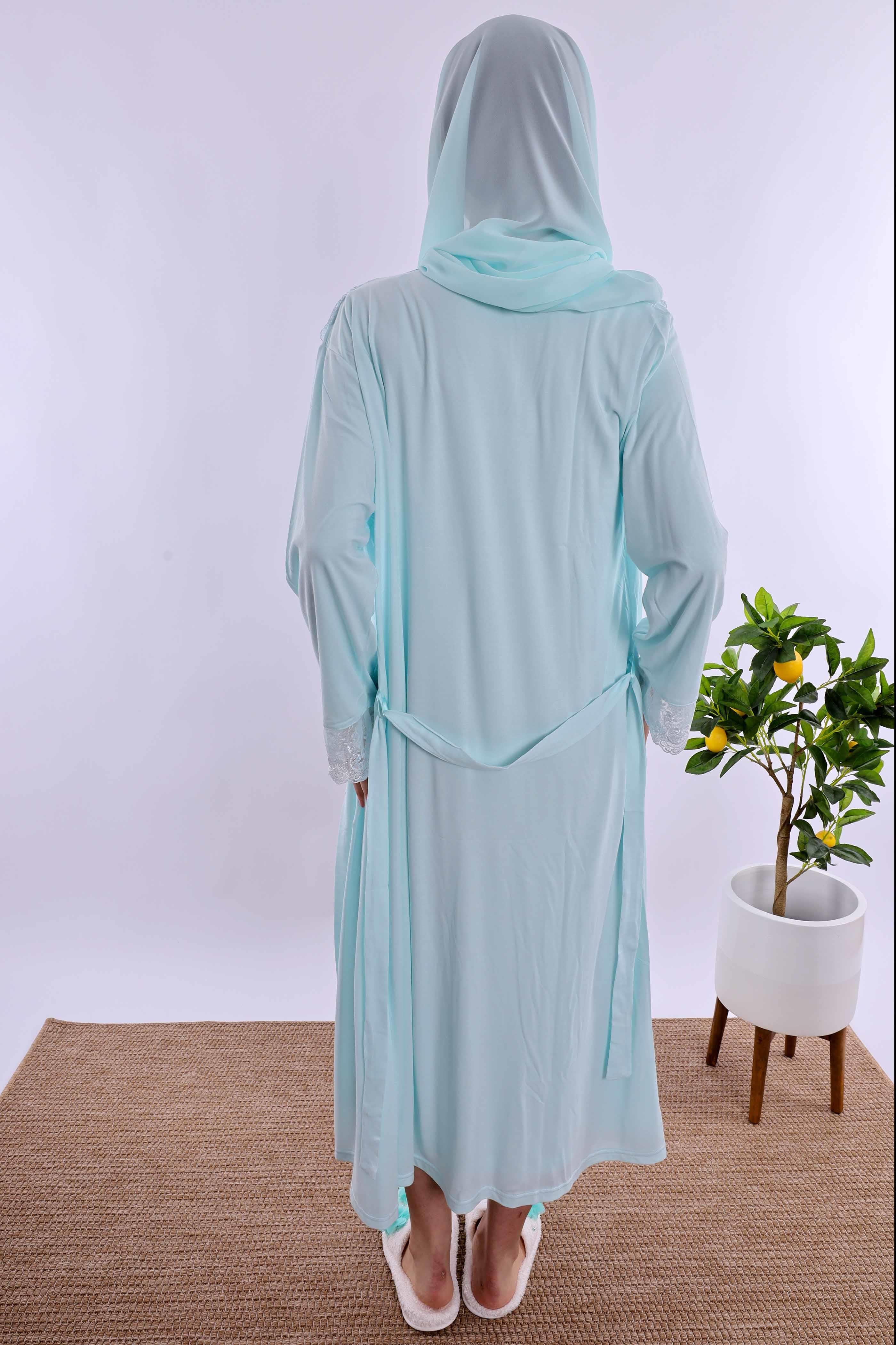 Effortt Turkuaz Tesettürlü Hamile Lohusa Set BYL2T24052