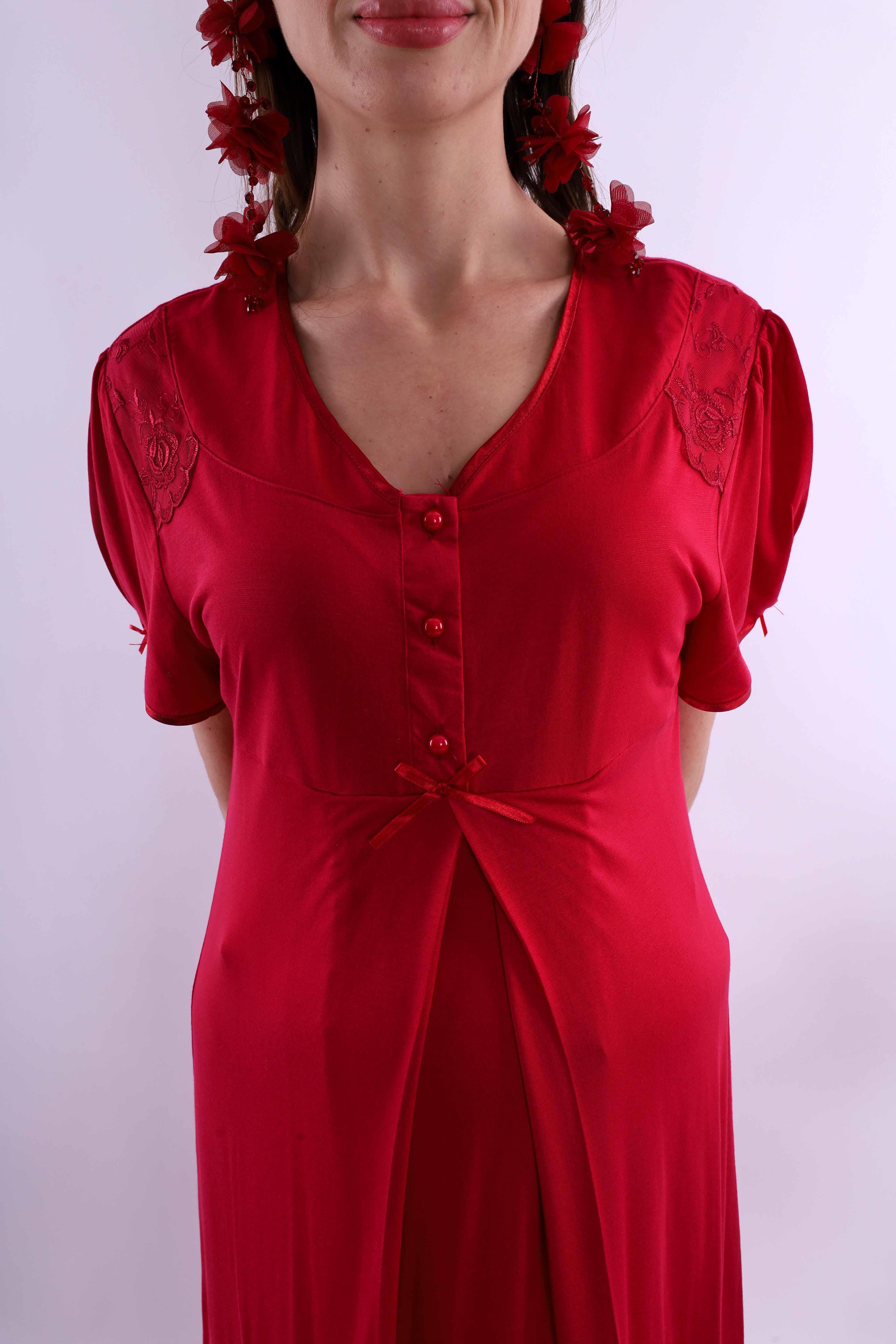 Effortt Vişne Hamile Lohusa Gecelik BYL280232