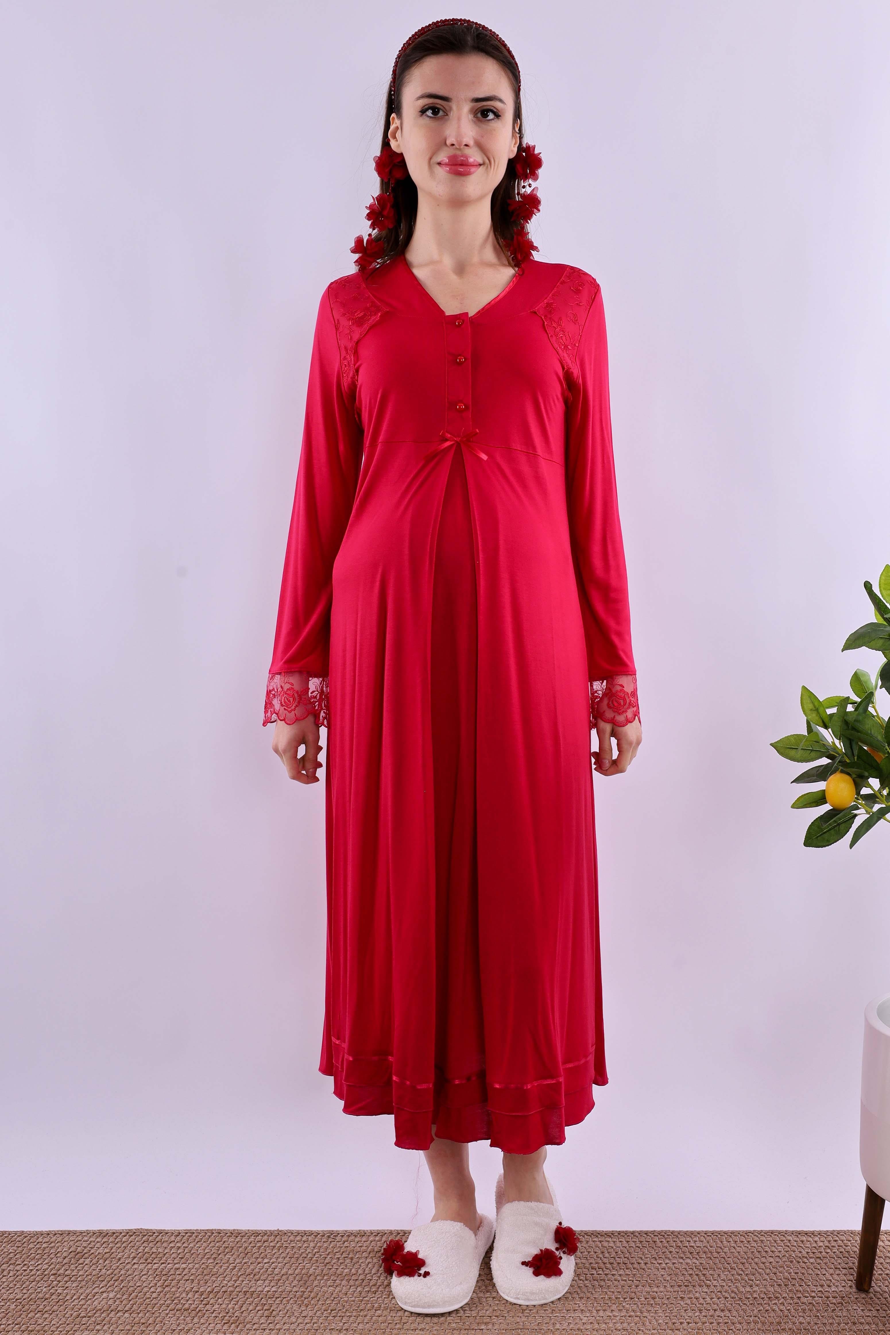 Effortt Vişne Hamile Lohusa Gecelik BYL224232